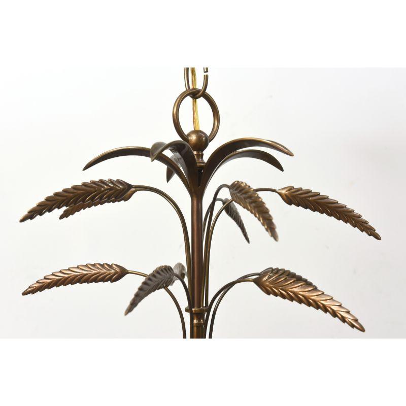 Contemporary Brass Wheat Chandelier In Excellent Condition For Sale In Canton, MA