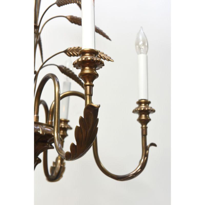 20th Century Contemporary Brass Wheat Chandelier For Sale