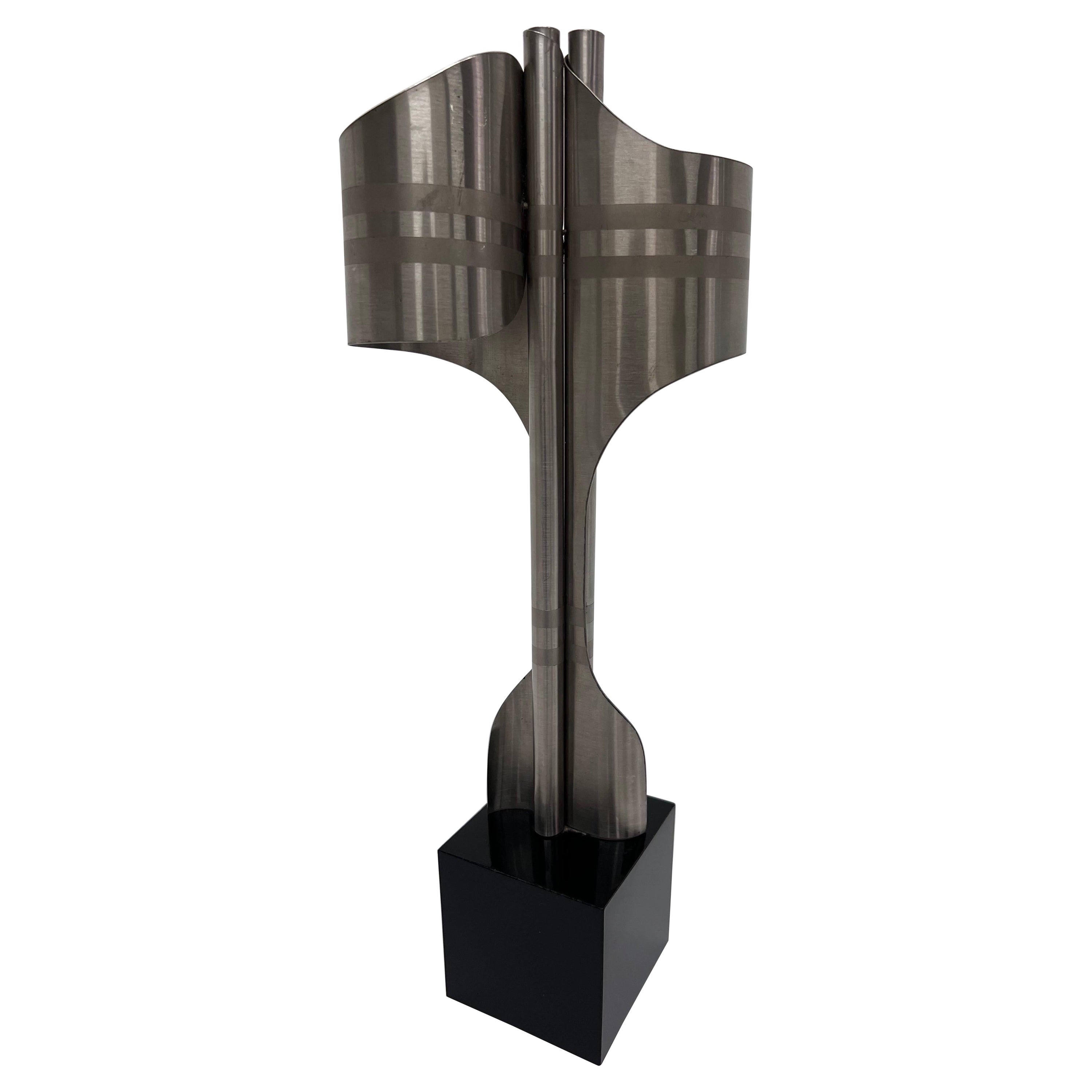 Scultura di bandiera brasiliana contemporanea in metallo, 2012