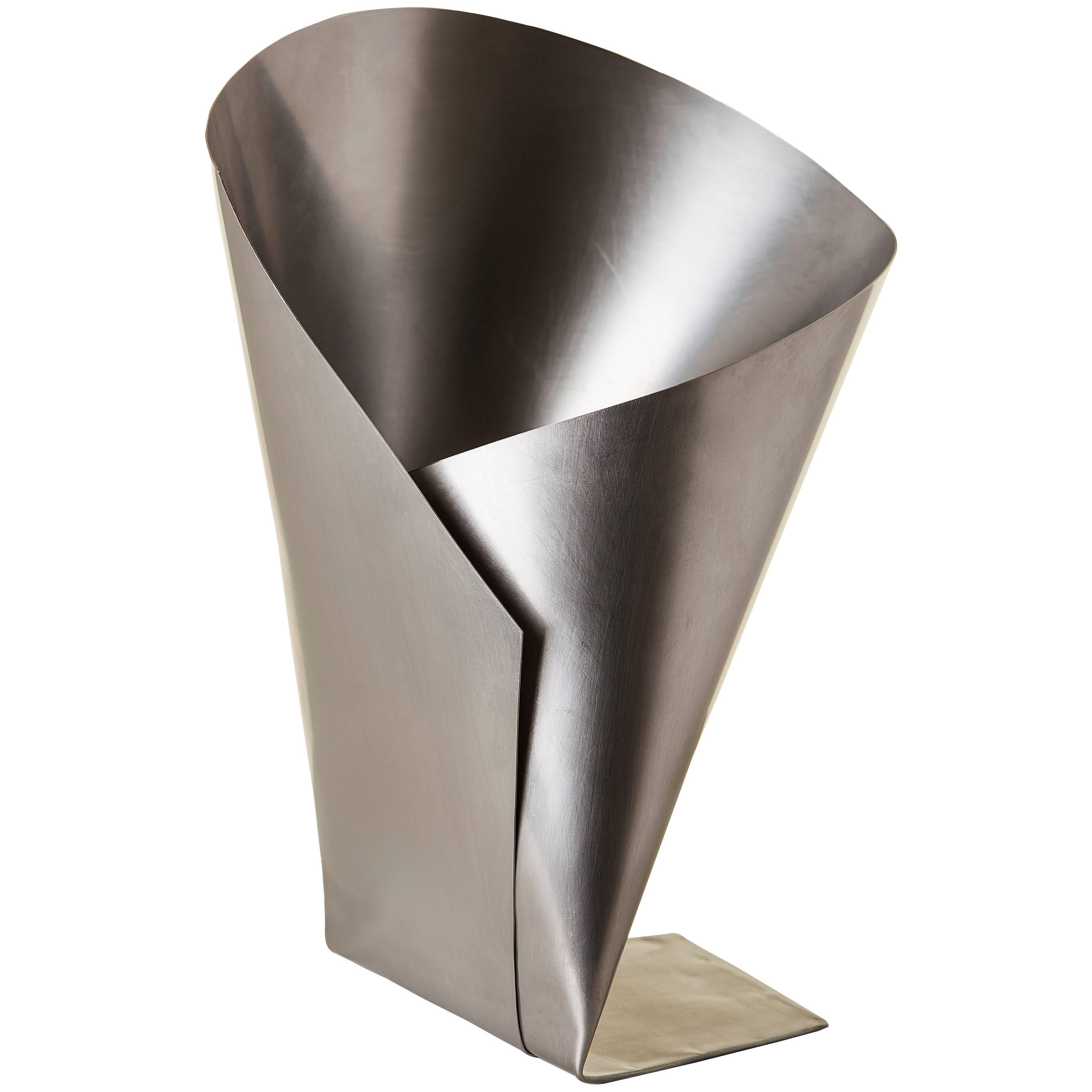 Origami Vase in Stainless Steel, Contemporary Brazilian Style, Rahyja Afrange