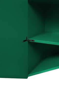 Contemporary bridges cabinet Muller Van Severen green laquered cupboard medium