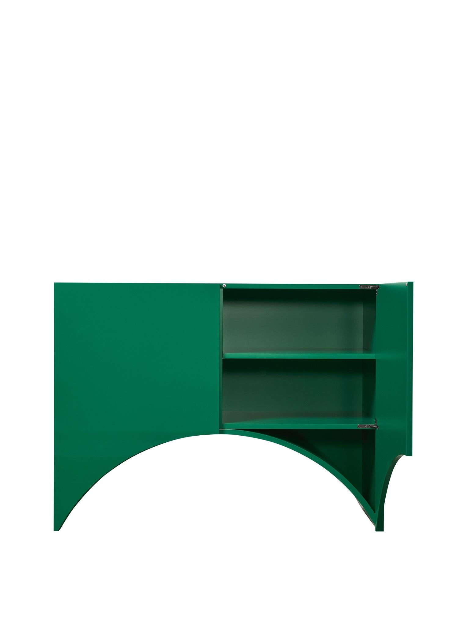 Armario de puentes contemporáneo Muller Van Severen pequeño armario lacado en verde Español en venta