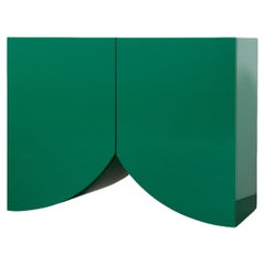 Contemporary bridges Schrank Muller Van Severen grün lackierter kleiner Schrank