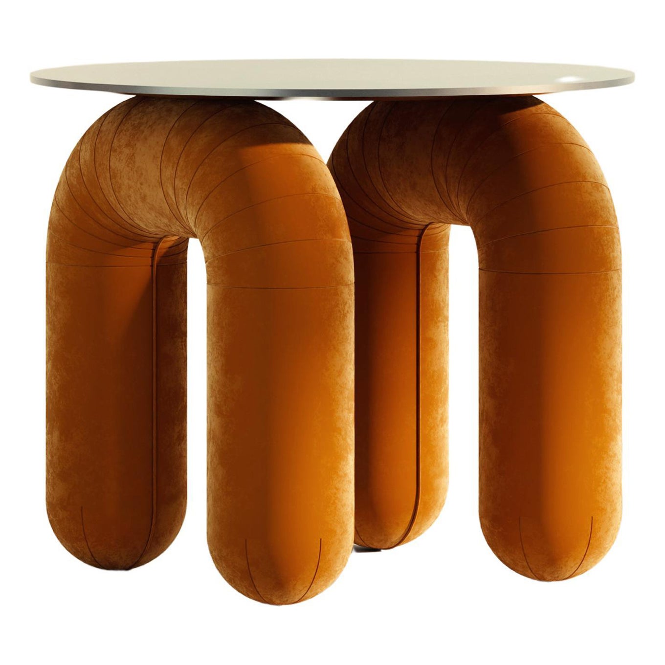 Contemporary Bright Orange Velvet Base Small Desk by Pietro Franceschini