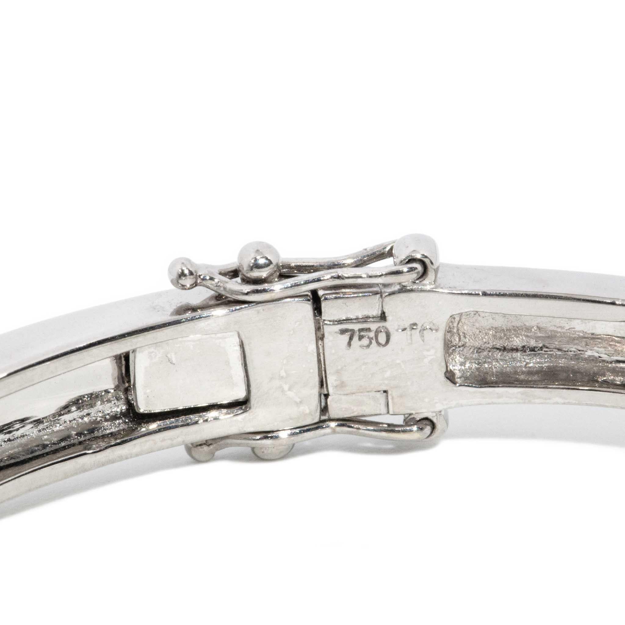 Bracelet à charnière en or blanc 18 carats avec diamant Brilliante Contemporary en vente 5