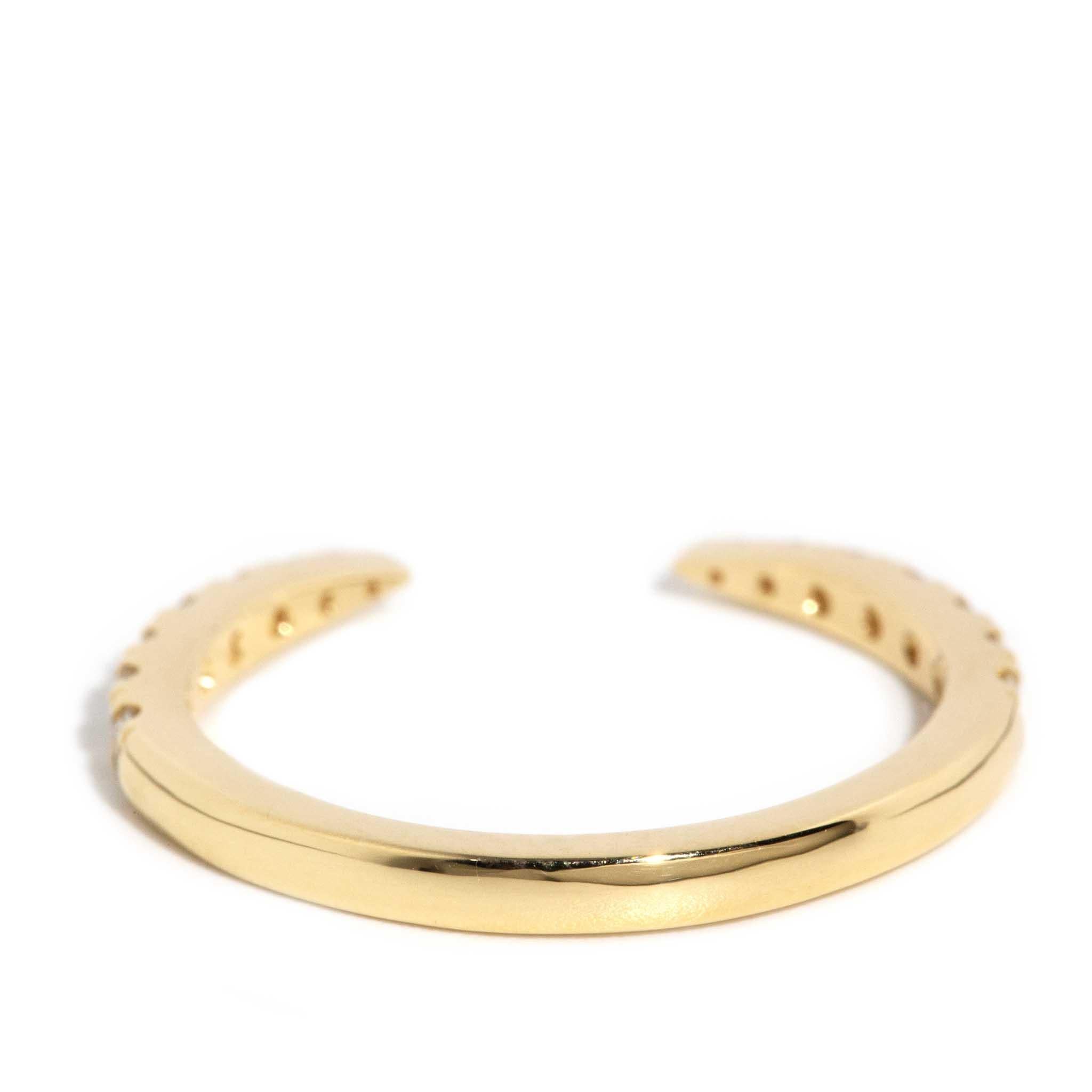 Contemporary Brilliant Diamond Open Front Stacking Ring 18 Carat Yellow Gold For Sale 4