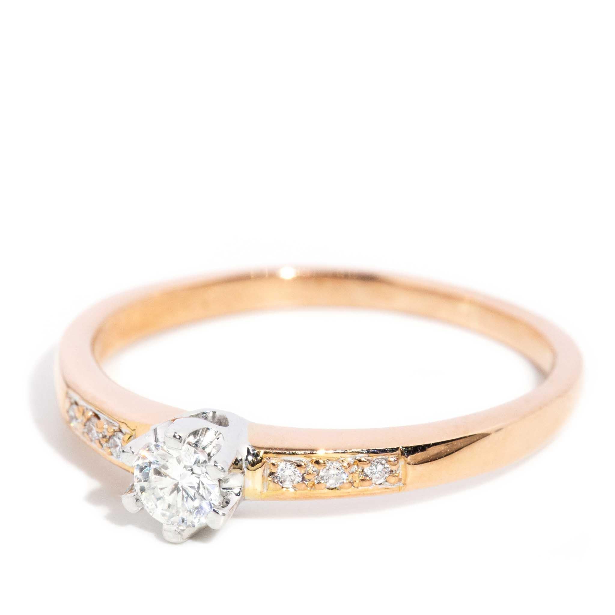 Contemporary Brilliant Diamond Ring 18 Karat Weiß- und Rotgold im Zustand „Gut“ im Angebot in Hamilton, AU