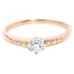 Contemporary Brilliant Diamond Ring 18 Carat White & Rose Gold
