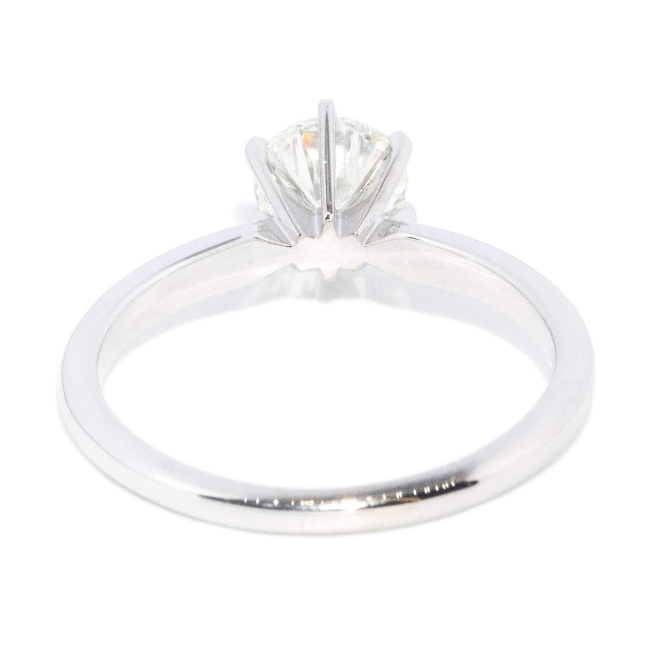 Zeitgenössischer Brillant-Diamant-Solitär-Ring 14 Karat Weißgold im Angebot 2