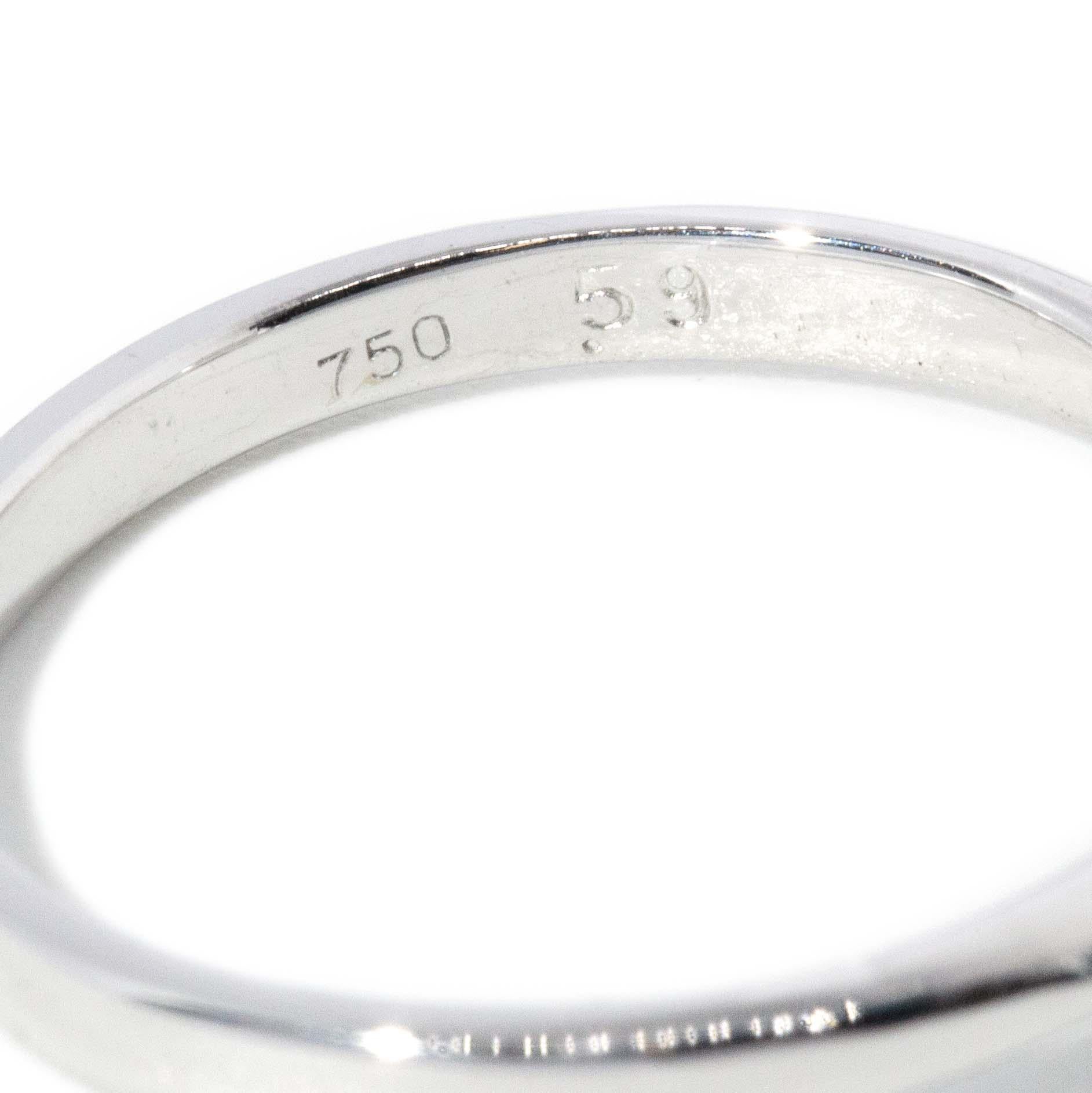 Contemporary Brilliant Diamond Solitaire Ring 18 Carat White Gold For Sale 2