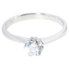Contemporary Brilliant Diamond Solitaire Ring 18 Carat White Gold