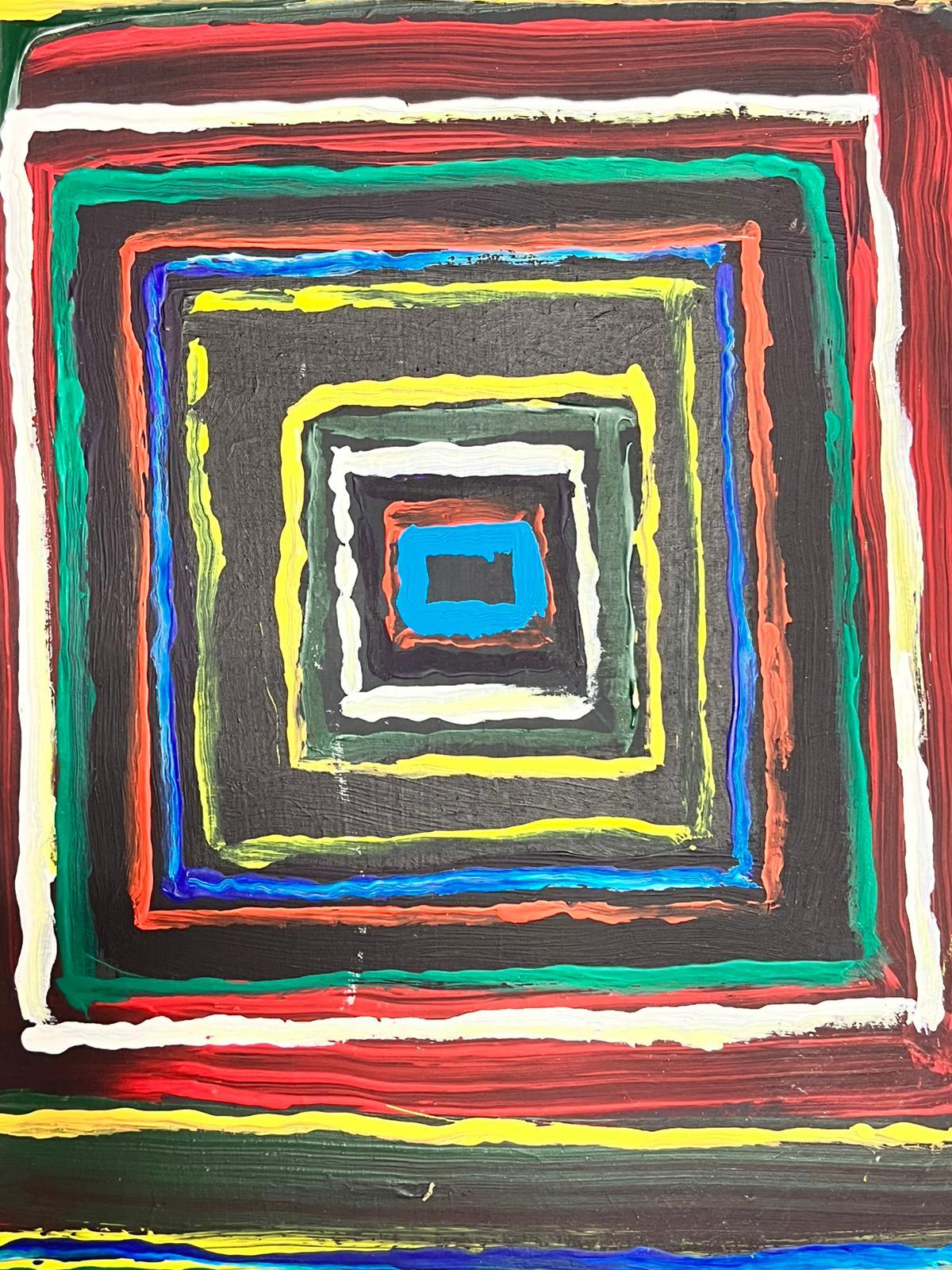 Quadrati colorati di pittura astratta Modern British - Painting di Contemporary British 