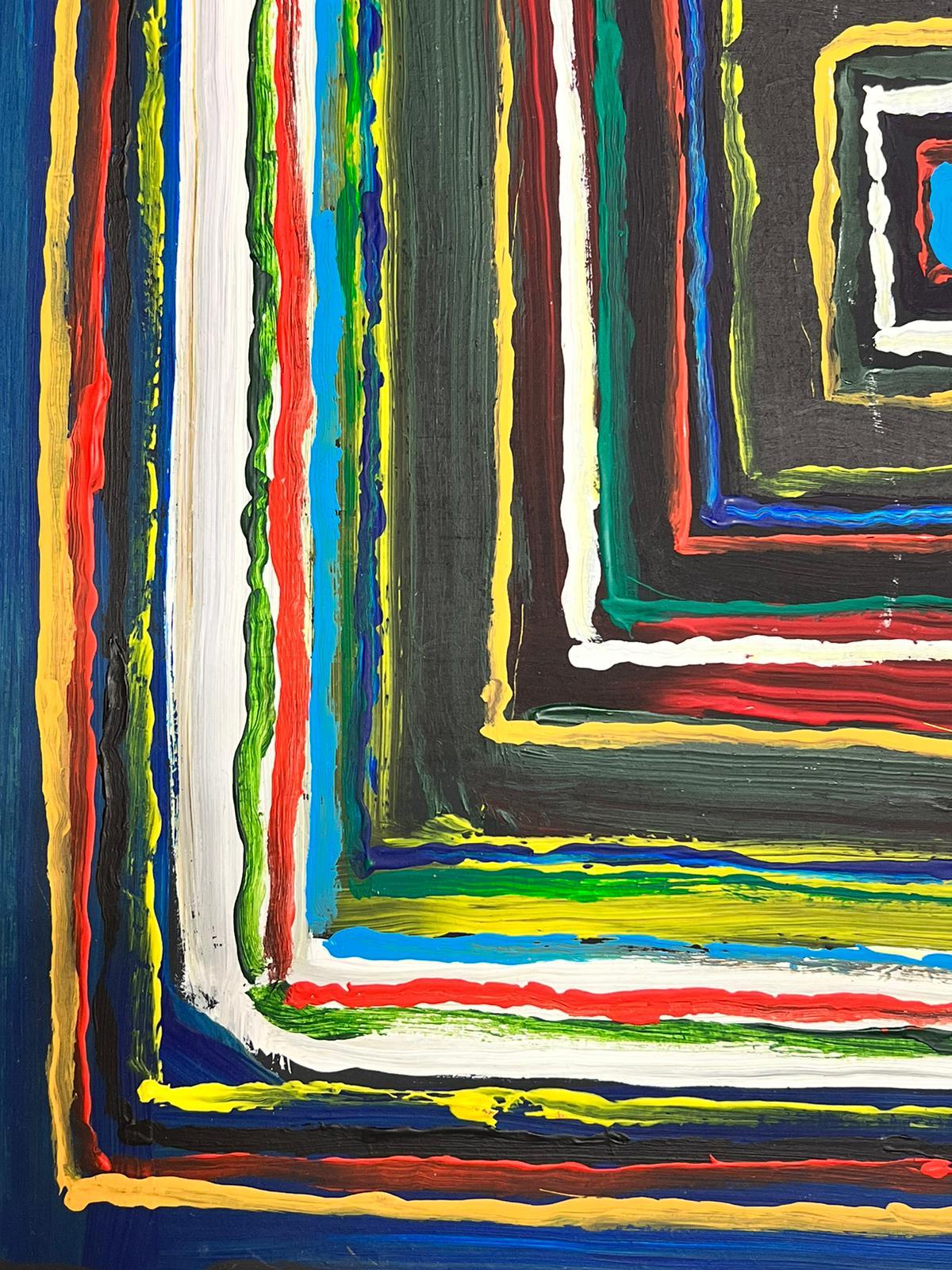 Peinture abstraite britannique moderne et colorée carrée  - Abstrait Painting par Contemporary British 