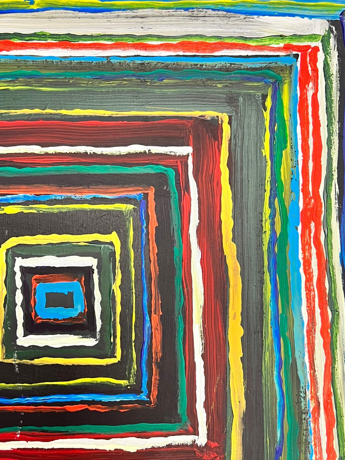 Peinture abstraite britannique moderne et colorée carrée  en vente 1