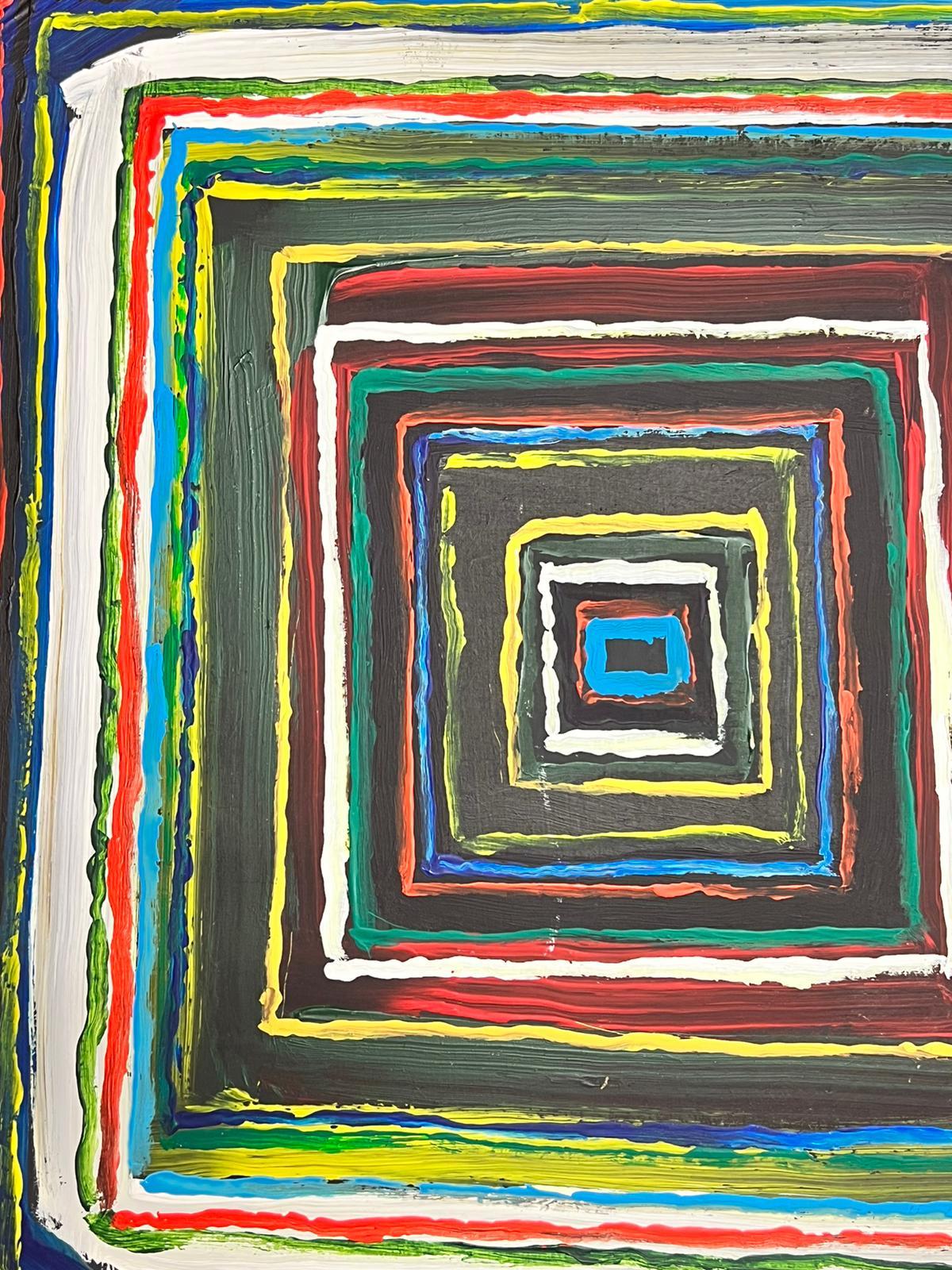 Peinture abstraite britannique moderne et colorée carrée  en vente 2