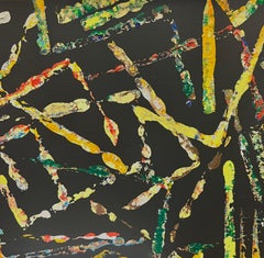 Colourful Modern British Paint Brush Expressionist Abstract artwork