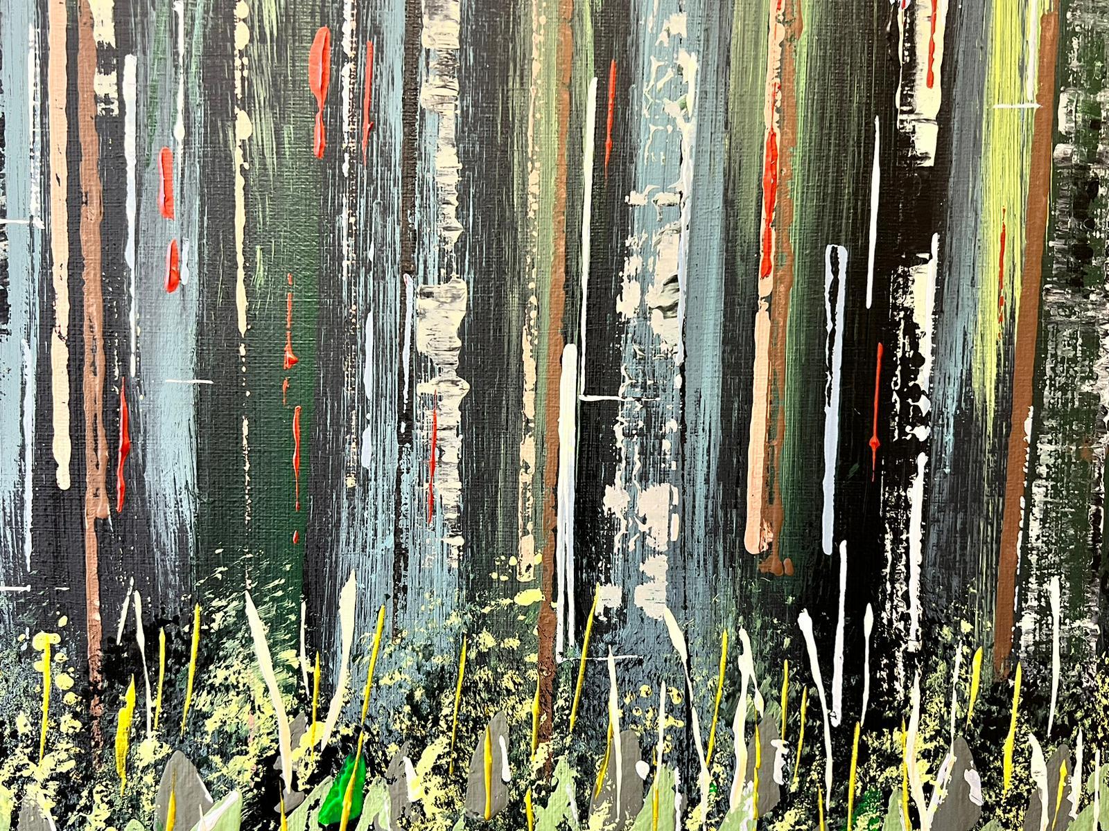 Color Modernity British Summer Thick Woodland Landscape Dense Trees (Paysage de forêt dense) - Abstrait Painting par Contemporary British 