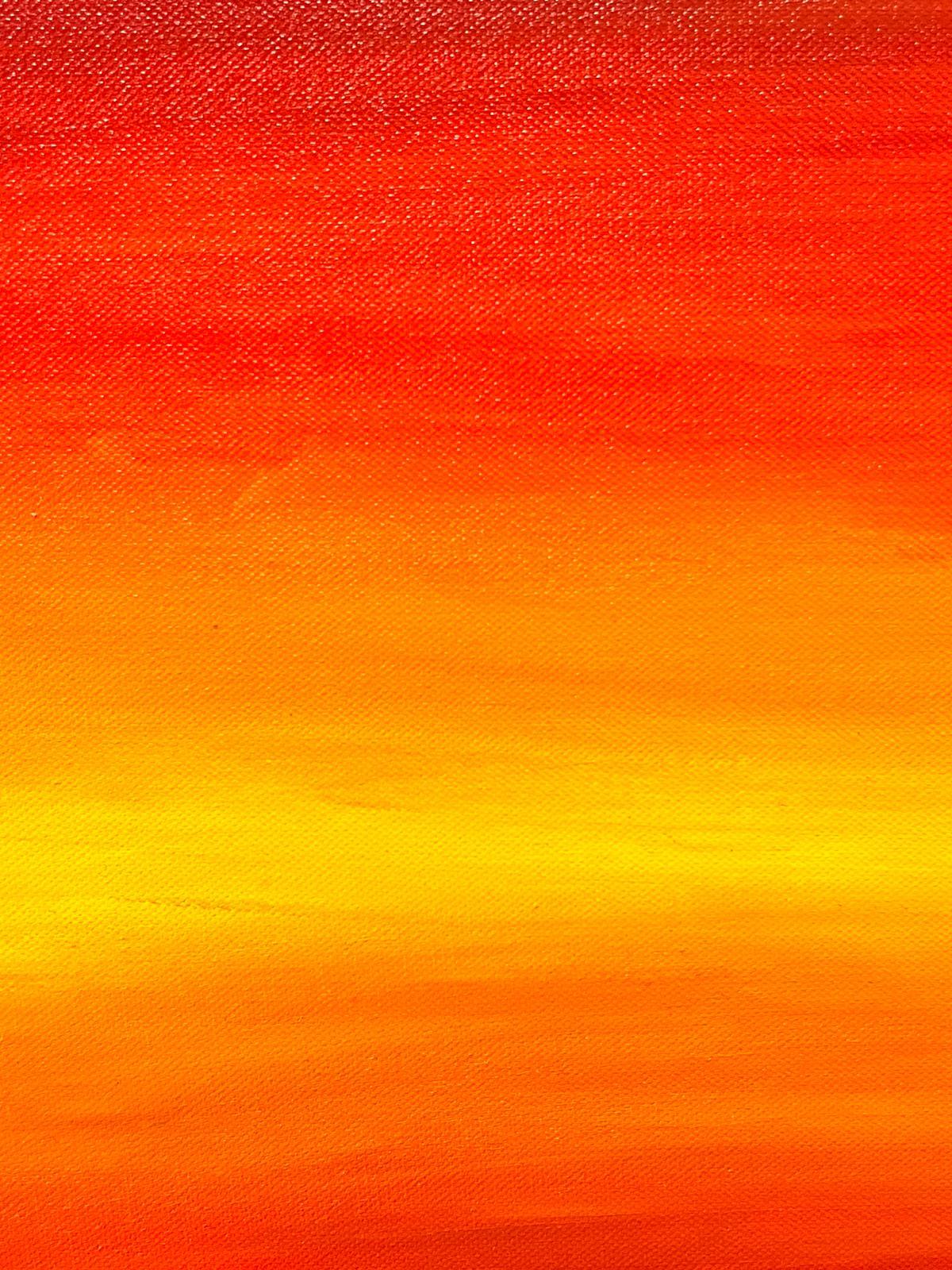 Großes zeitgenössisches britisches modernistisches Gemälde mit Sonnenuntergang und Farbblaze (Abstrakt), Painting, von Contemporary British 