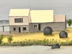 Modern British Long Beach House Walkway To The Sea Painting