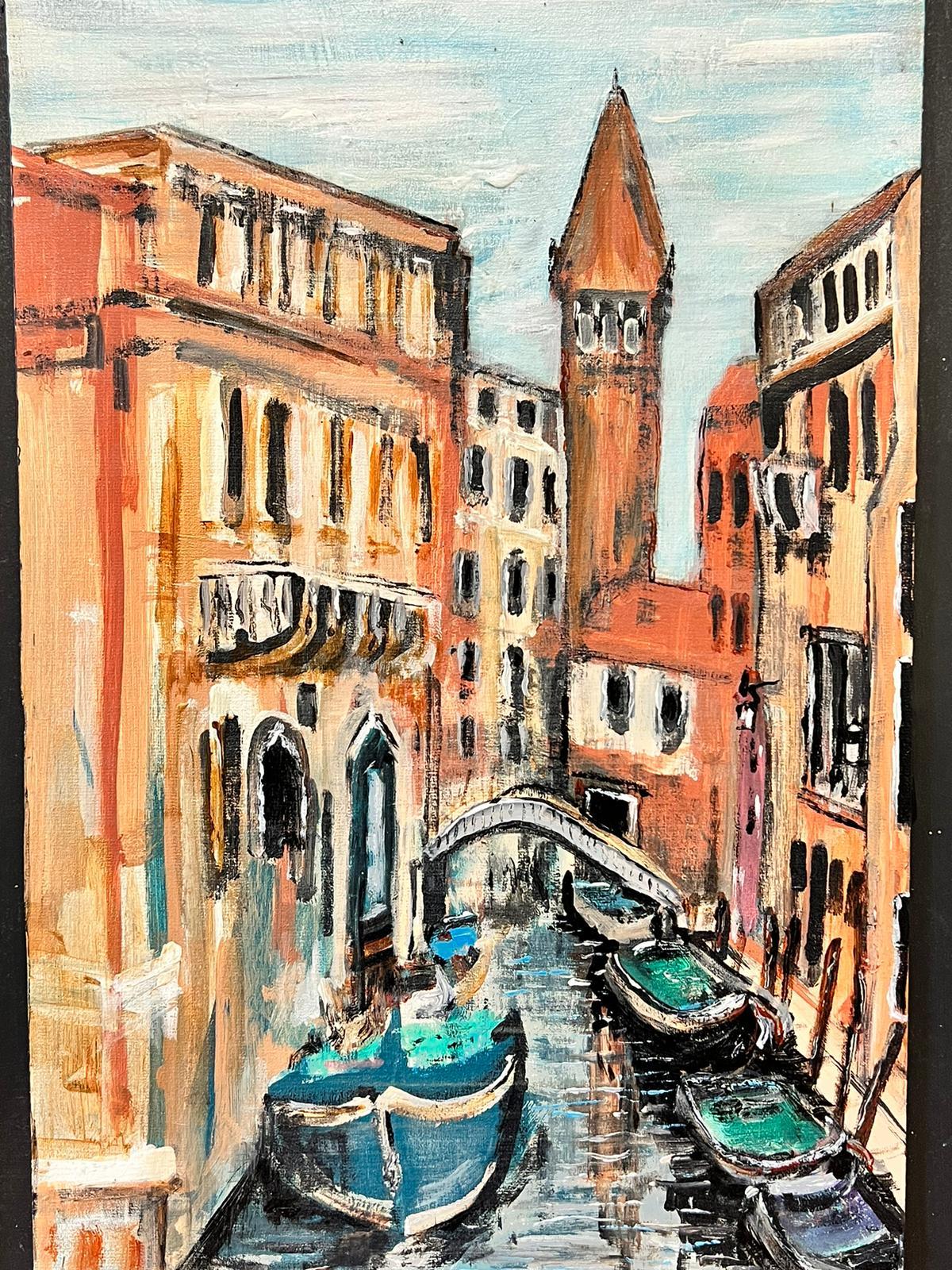 The Venetian Canal Quiet Backwater Modern British Painting  For Sale 1