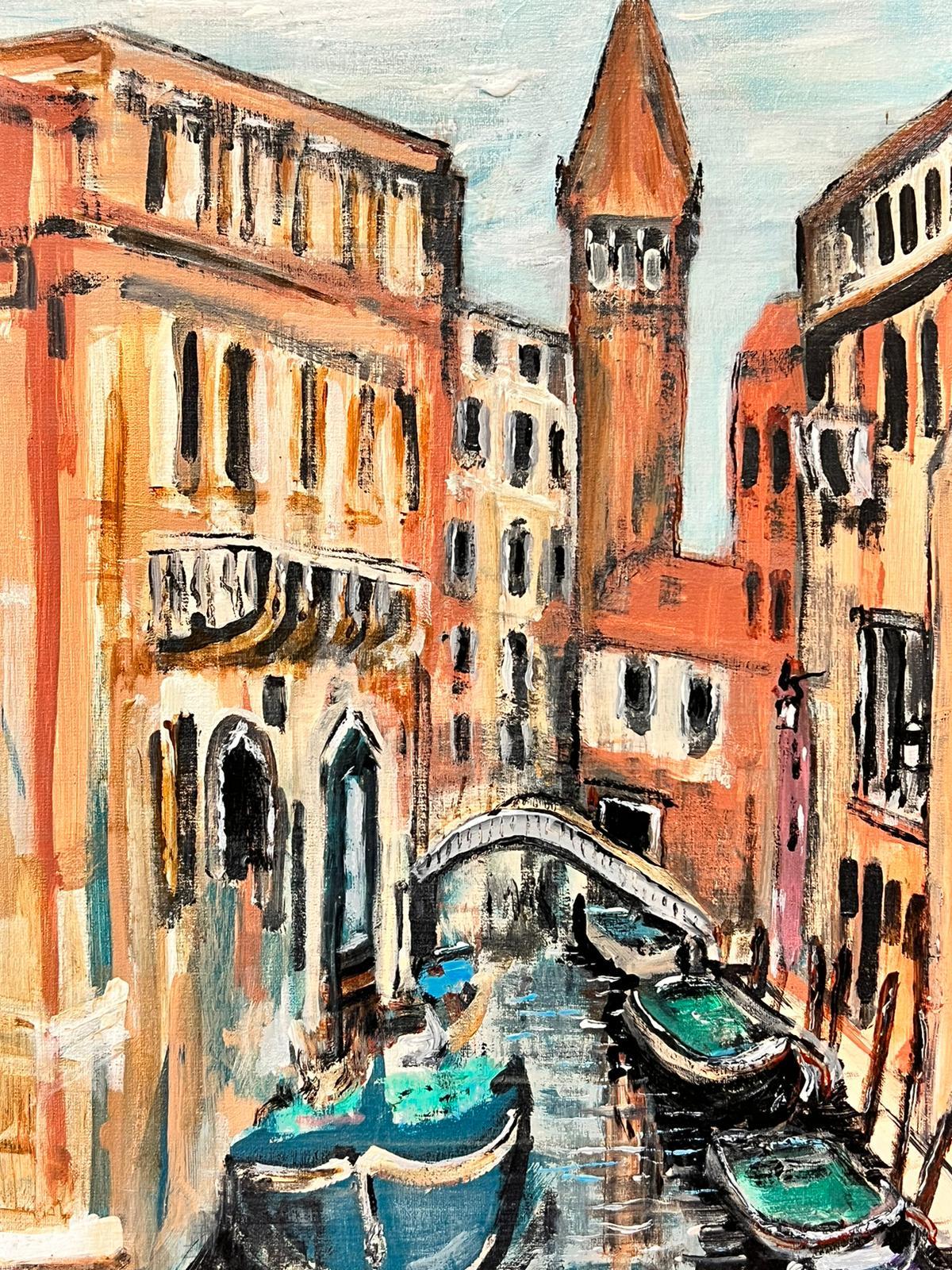 The Venetian Canal Quiet Backwater Modern British Painting  For Sale 3