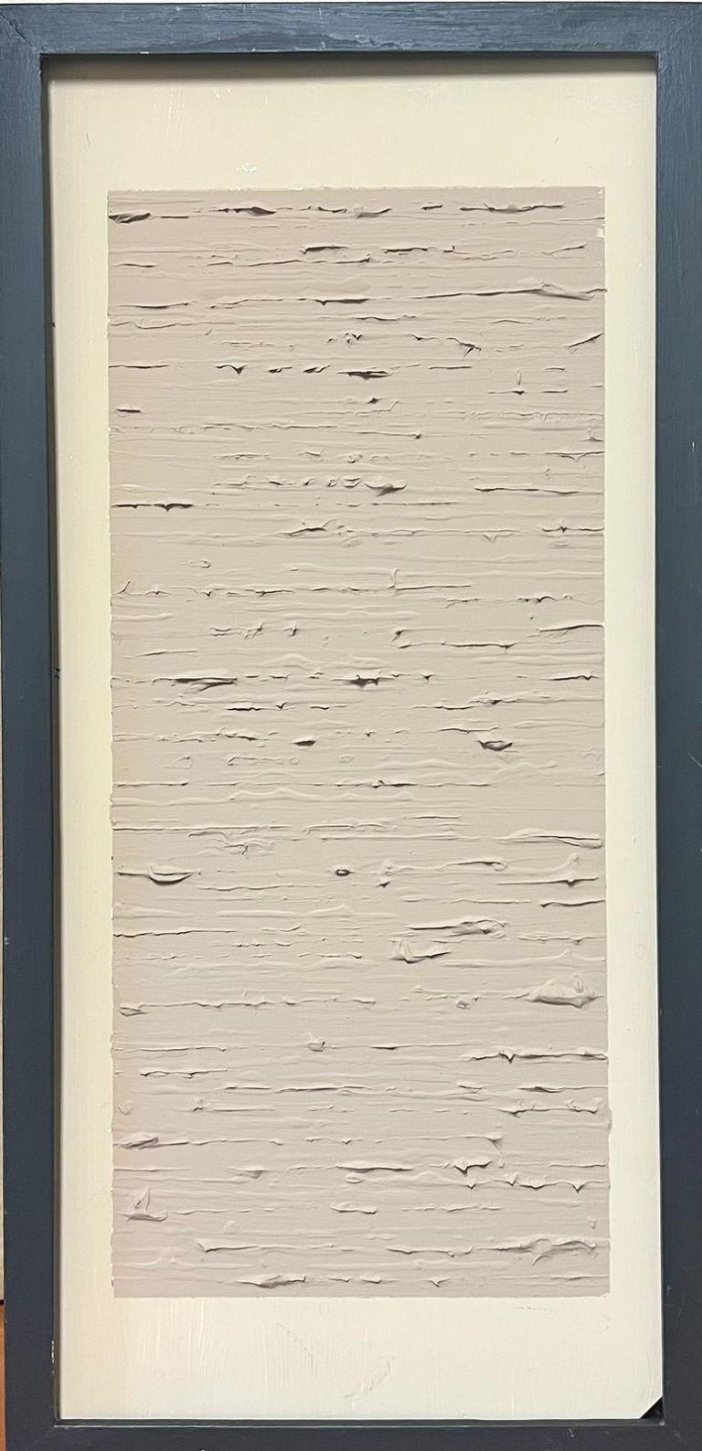 Impasto molto spesso di vernice ad olio bianca astratta Modern British Painting - Abstract Painting Nero di Contemporary British 
