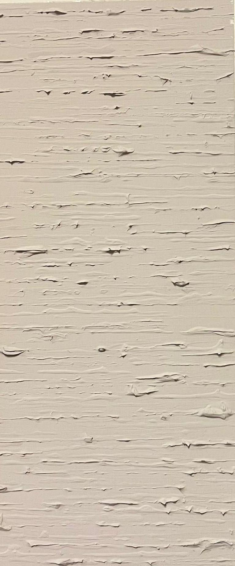 Abstract Painting di Contemporary British  - Impasto molto spesso di vernice ad olio bianca astratta Modern British Painting