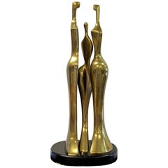 Contemporary Bronze 3-Piece Table Sculpture Signed by Itzik Benshalom 1987 49/50