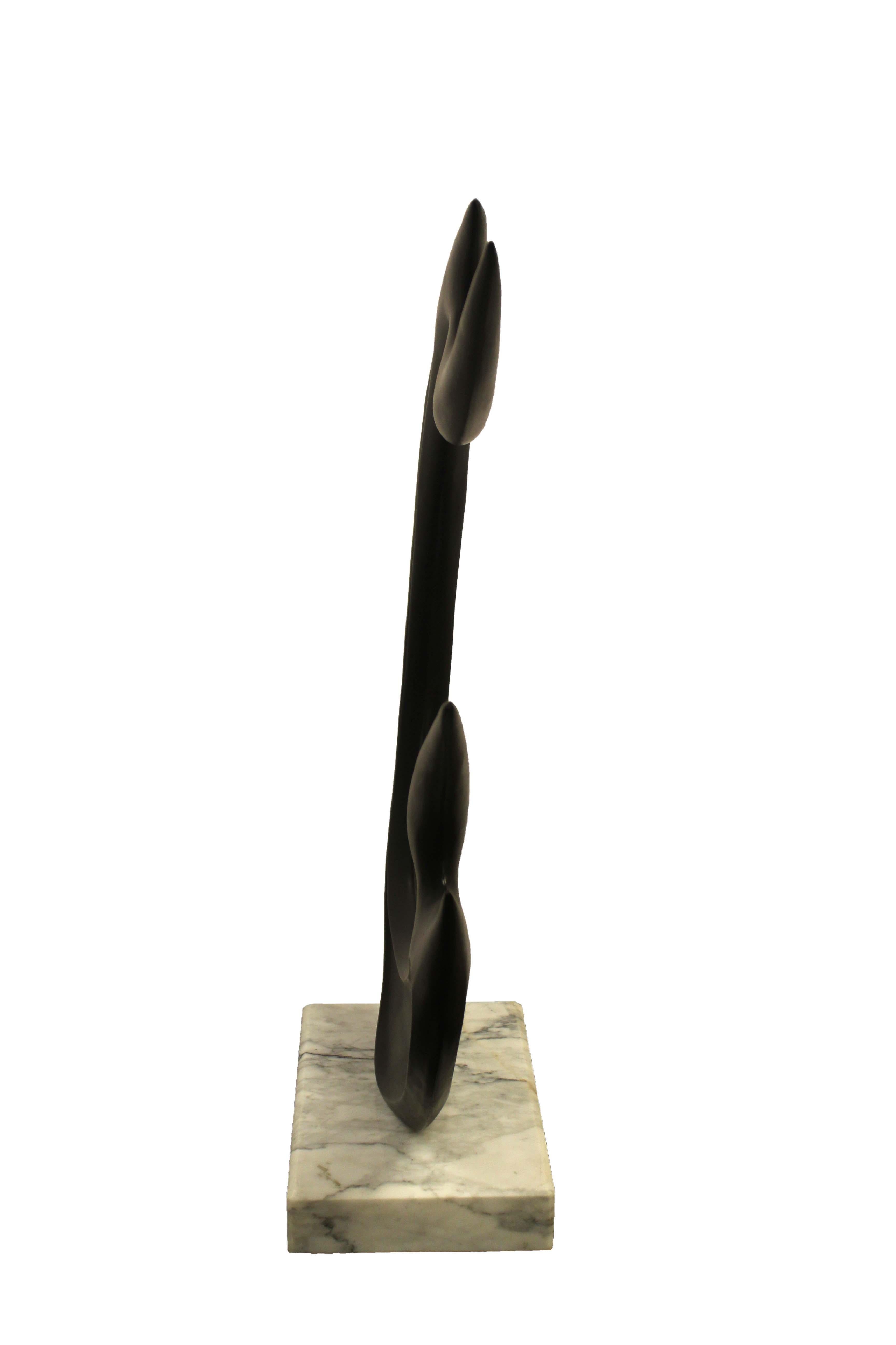 20th Century Contemporary Bronze Abstract Sculpture on Marble Base