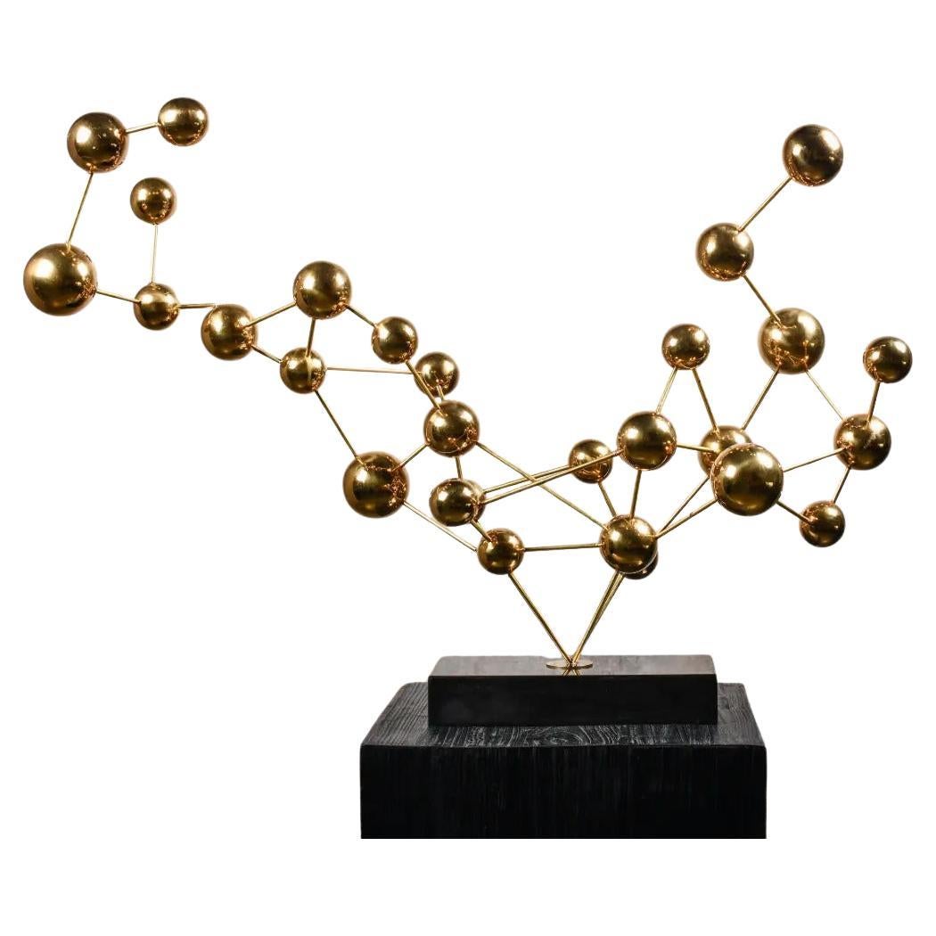 Contemporary Bronze and Black Marble Sculpture For Sale