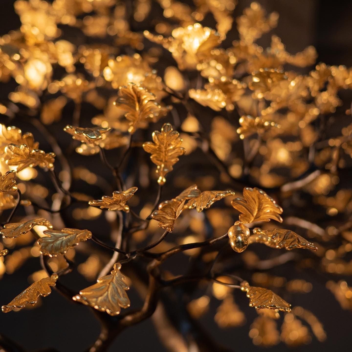 Zeitgenössische Bonsai-Mayflor-Skulptur aus Bronze und Gold von Pierre Salagnac, Frankreich im Zustand „Hervorragend“ im Angebot in London, GB