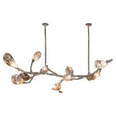 Contemporary Bronze and Hand-Blown Glass Chandelier by Emilie Lemardeley, France