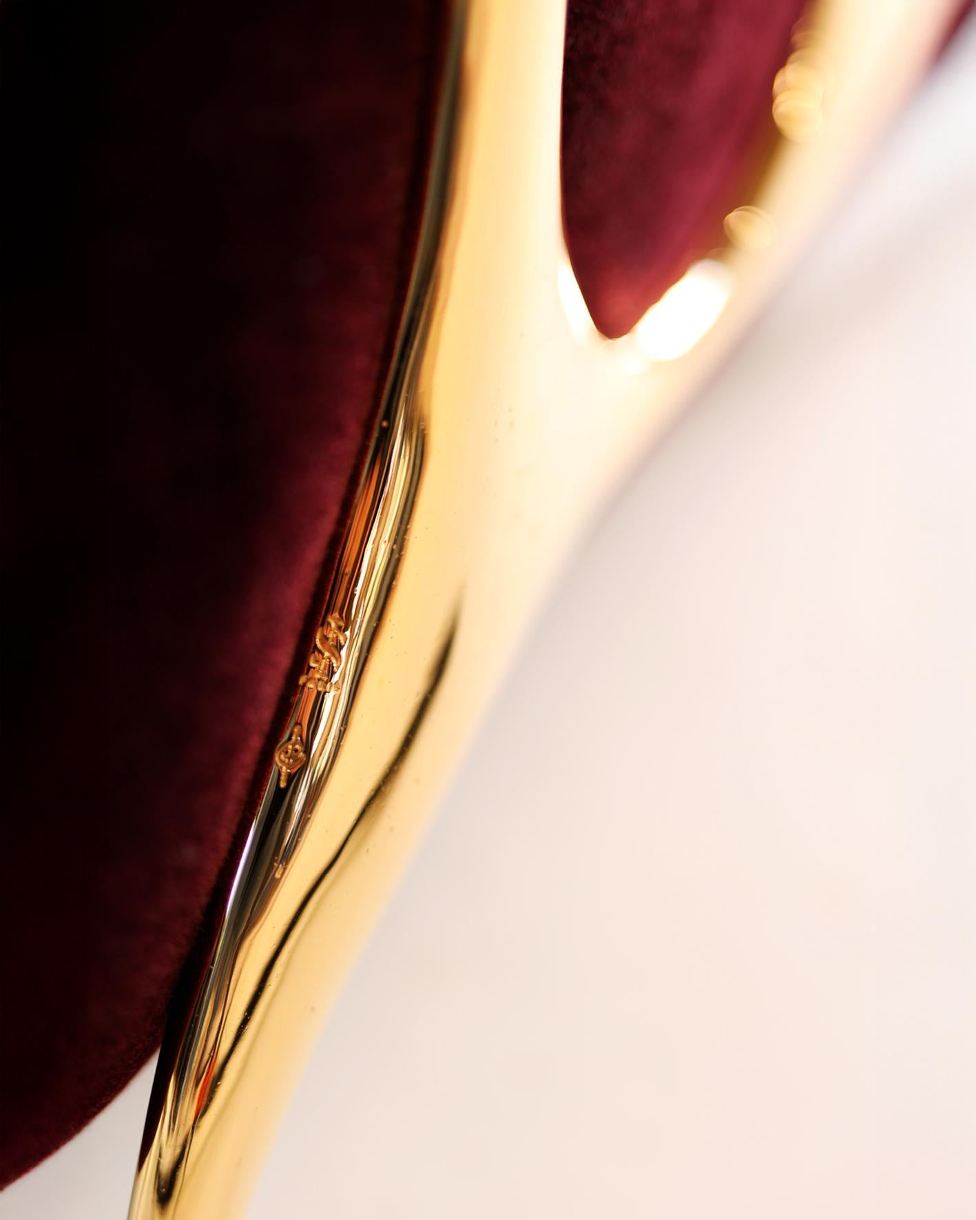 Divano curvo contemporaneo in bronzo e velluto mohair di Pierre Salagnac, Francia in vendita 2