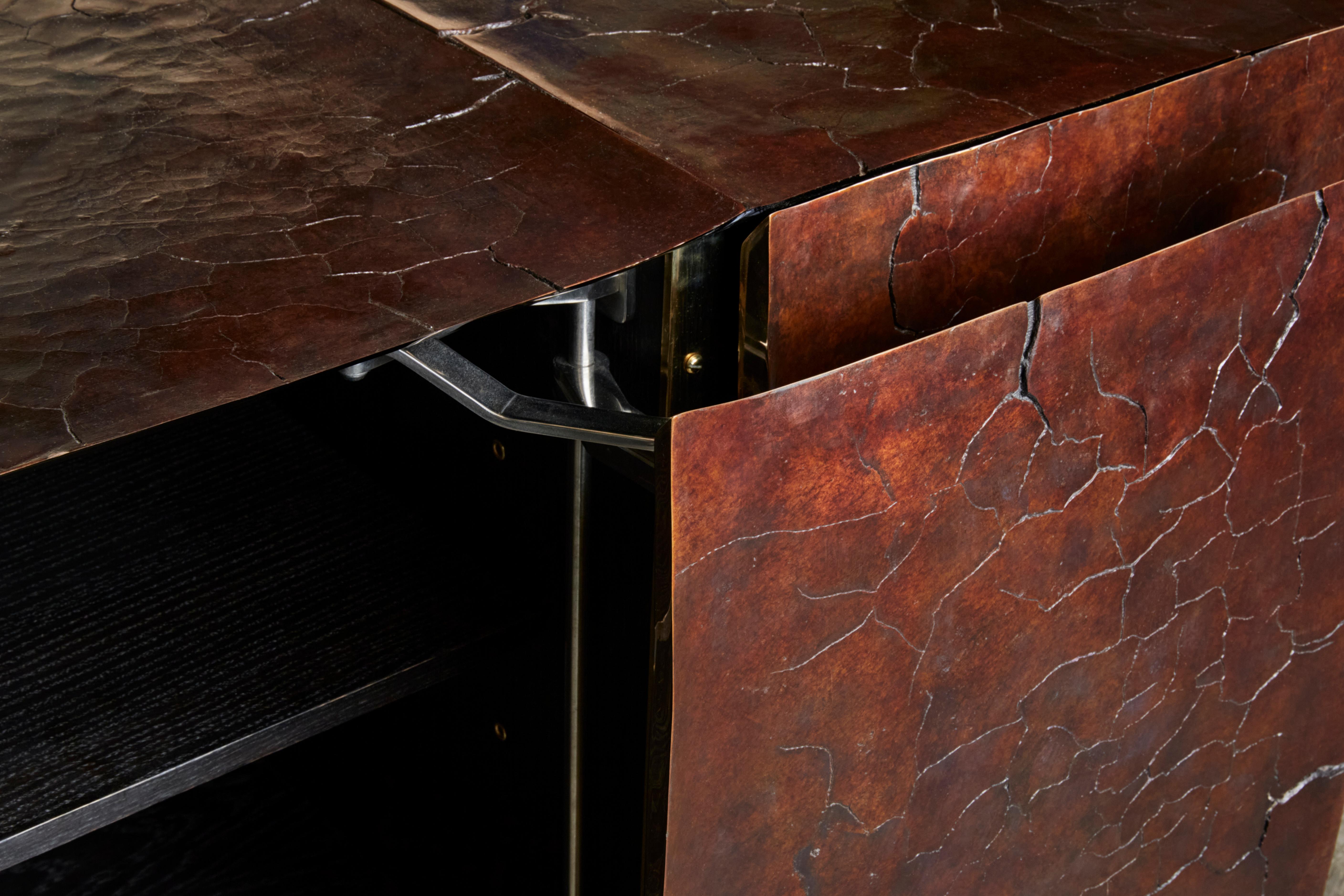 Credenza contemporanea in bronzo e legno di Erwan Boulloud, Francia in vendita 4