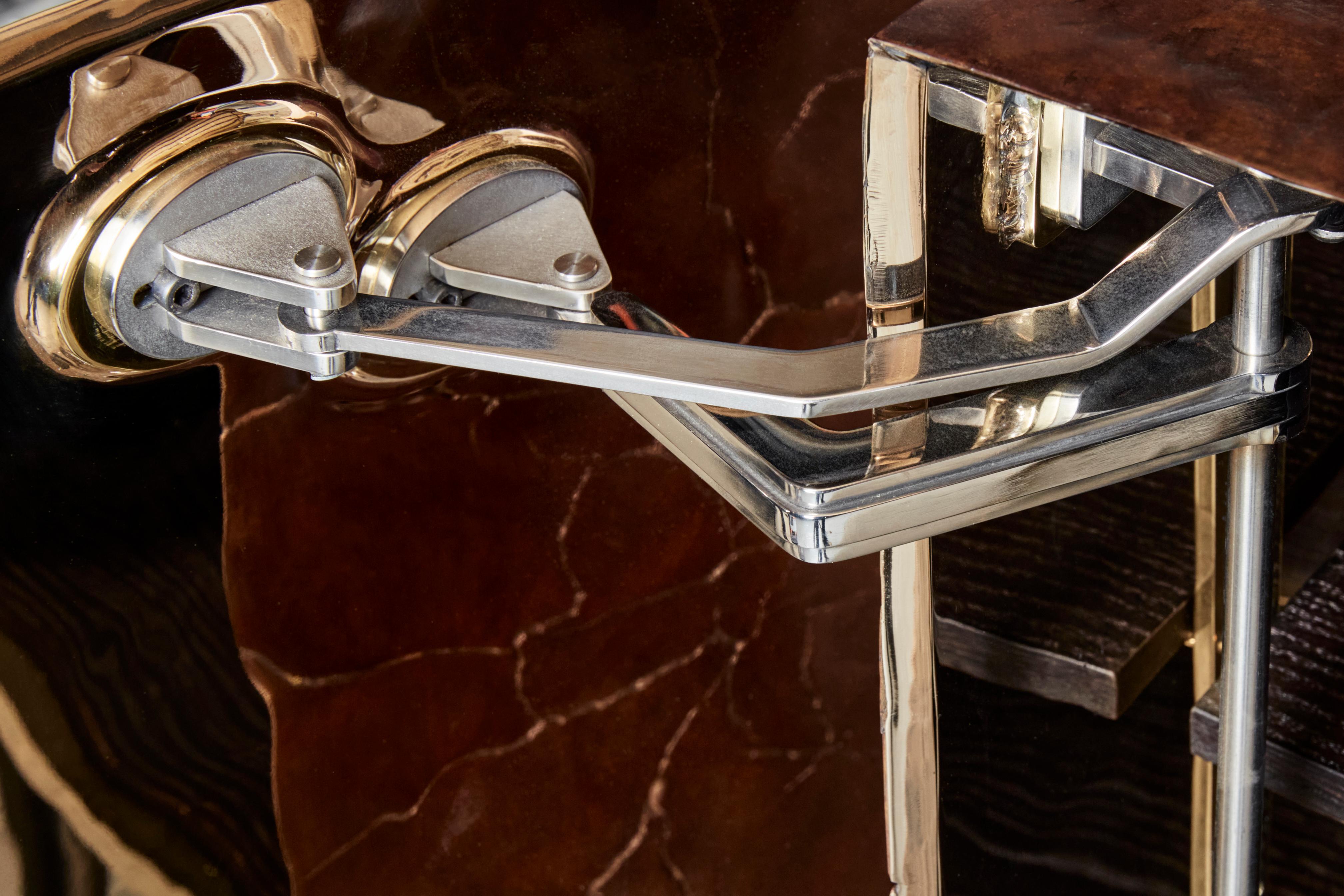 Credenza contemporanea in bronzo e legno di Erwan Boulloud, Francia in vendita 7