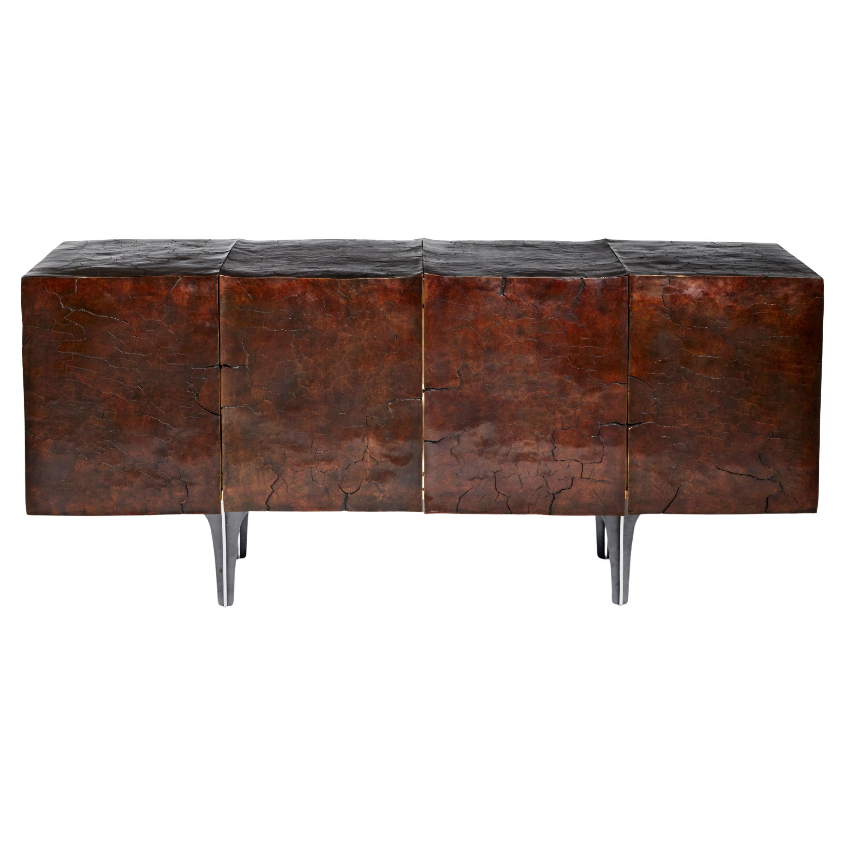 Zeitgenössisches Sideboard aus Bronze und Stillleben von Erwan Boulloud, Frankreich