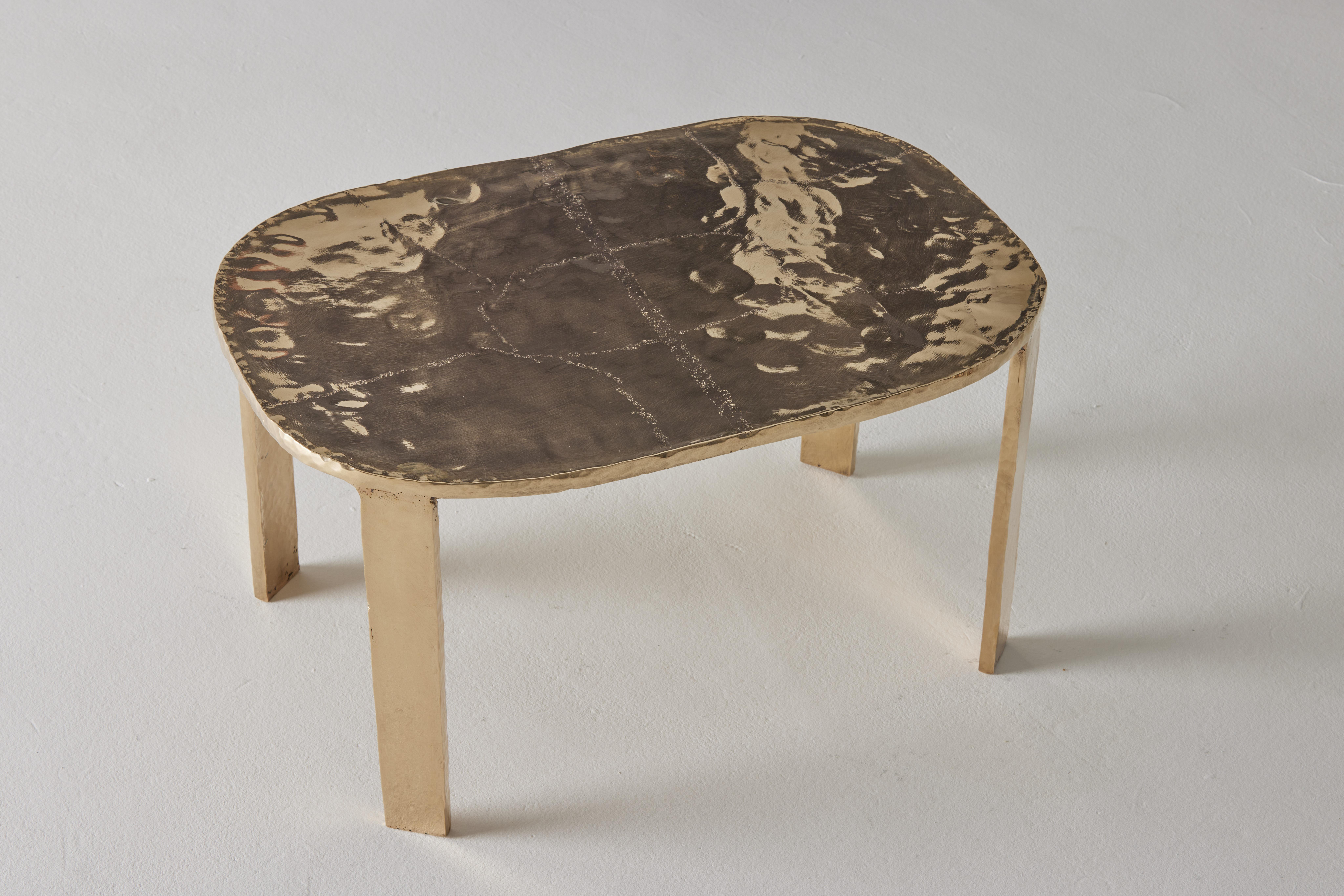Organique Contemporary Bronze Auréas Side Table by Colo Studio, France en vente