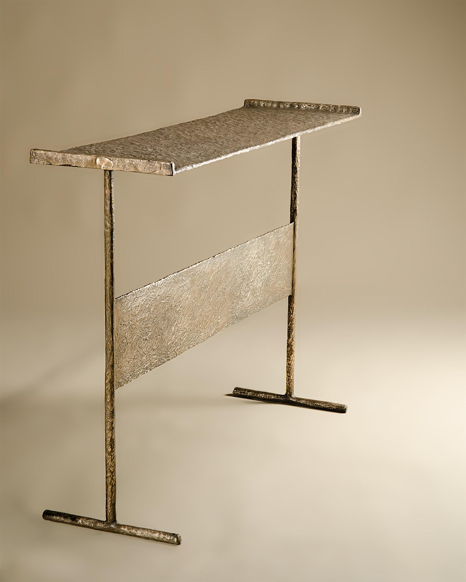 Cast Contemporary Bronze Console Table by Giacomo Ravagli, Italy