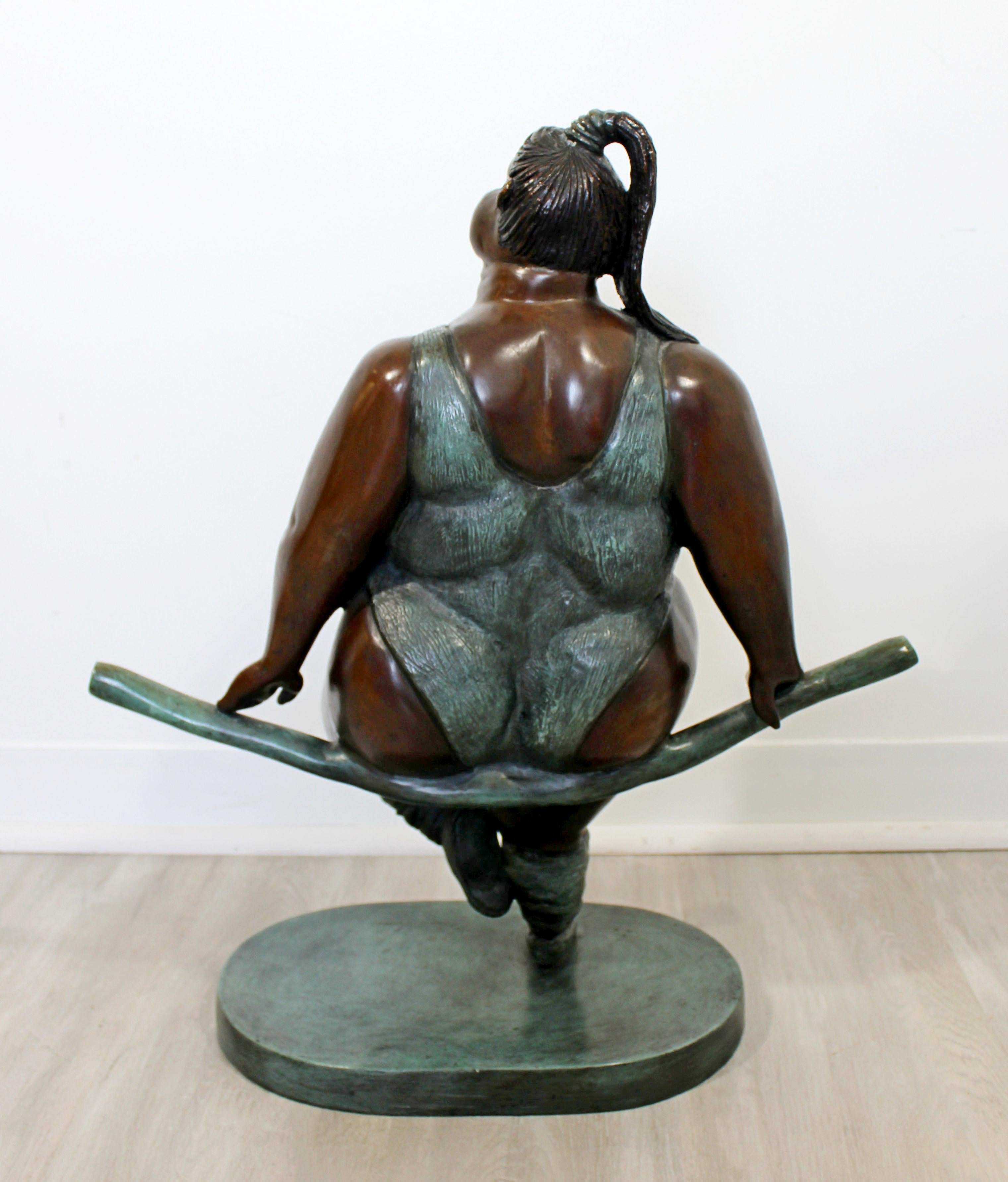 Contemporary Bronze Female Gymnast Figure Table Sculpture by Bruno Luna 1