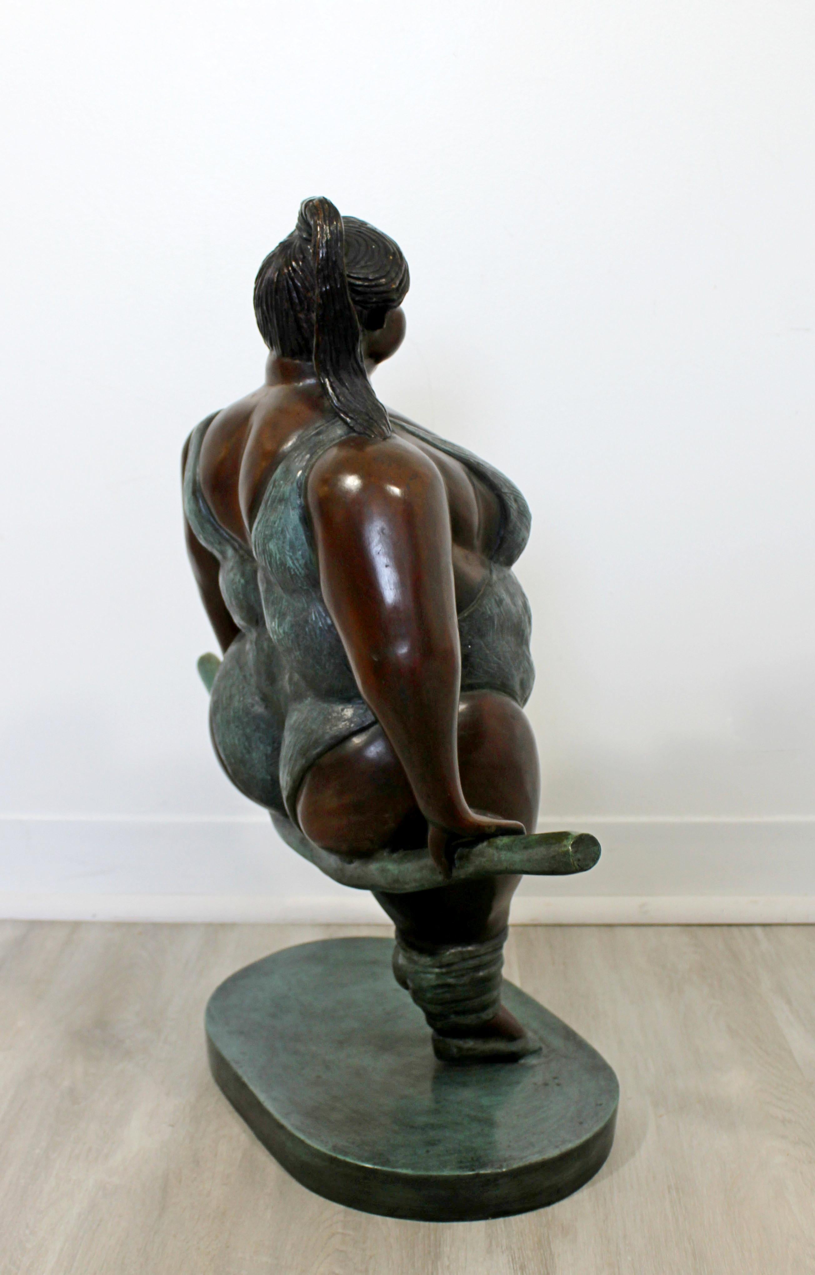 Contemporary Bronze Female Gymnast Figure Table Sculpture by Bruno Luna 2