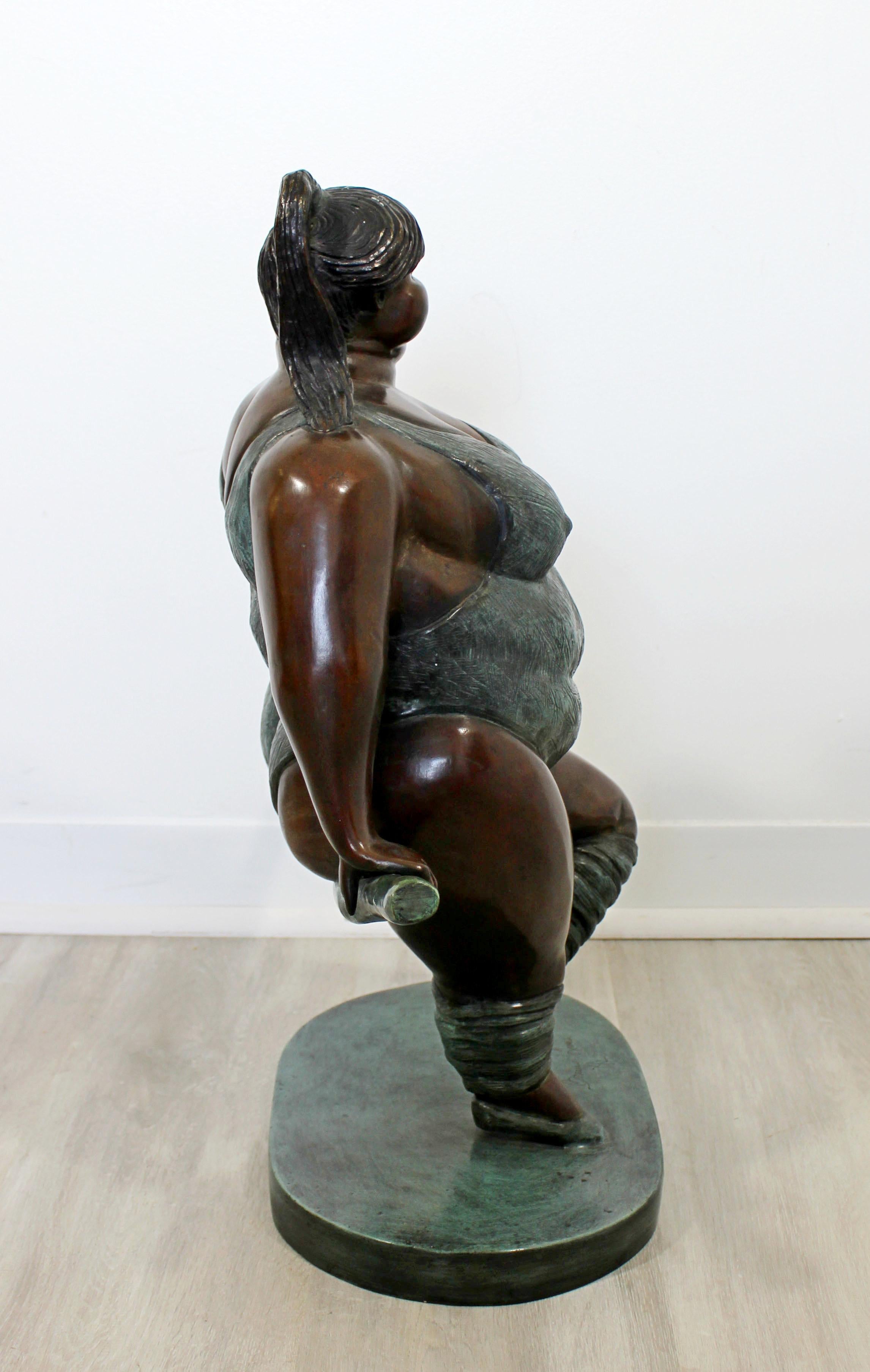 Contemporary Bronze Female Gymnast Figure Table Sculpture by Bruno Luna 3
