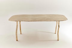 Table de salle à manger contemporaine en bronze doré polonais par Colo Studio, France