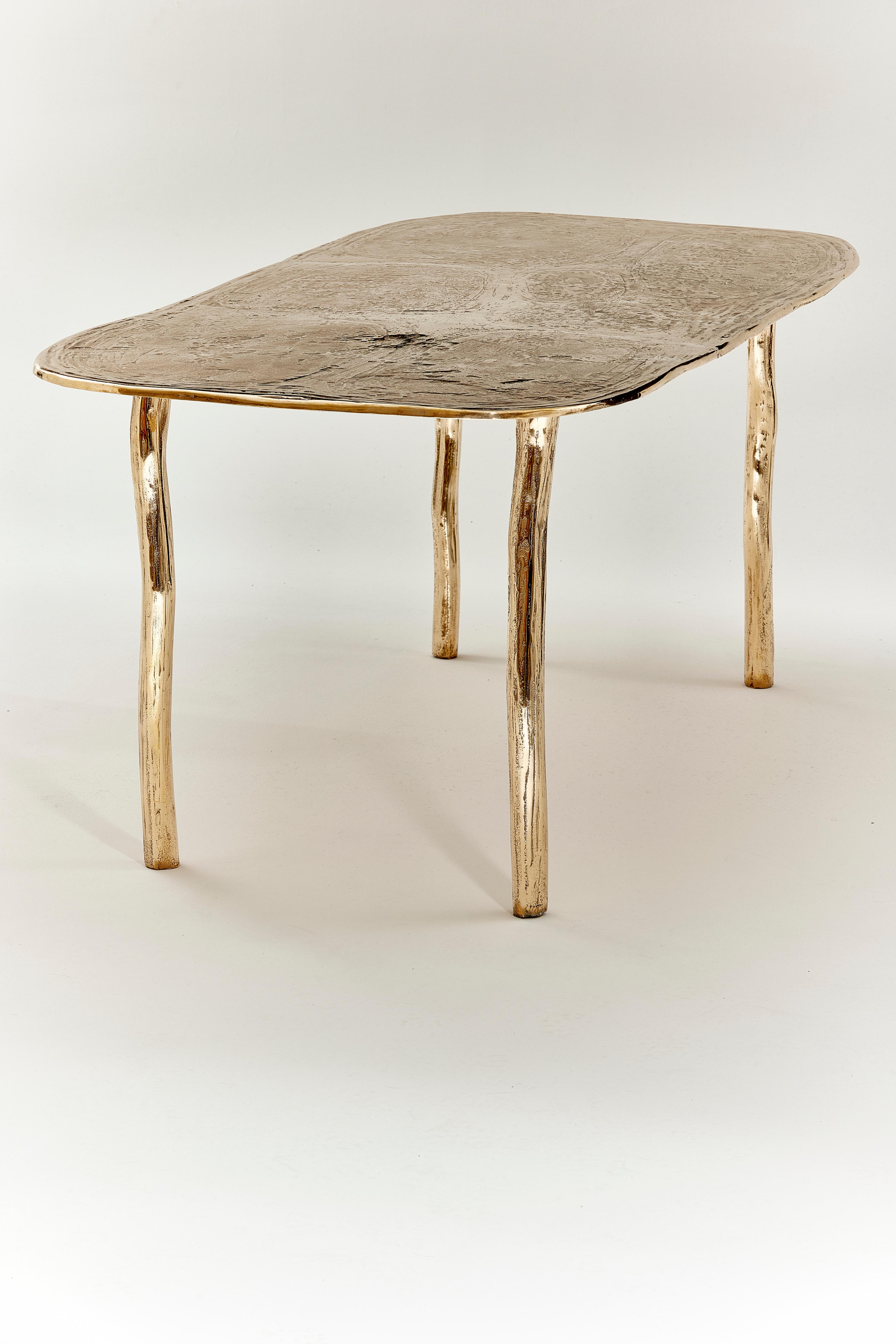 Mesa de Comedor Contemporánea Bronce Dorado Polaco de Colo Studio, Francia Francés en venta