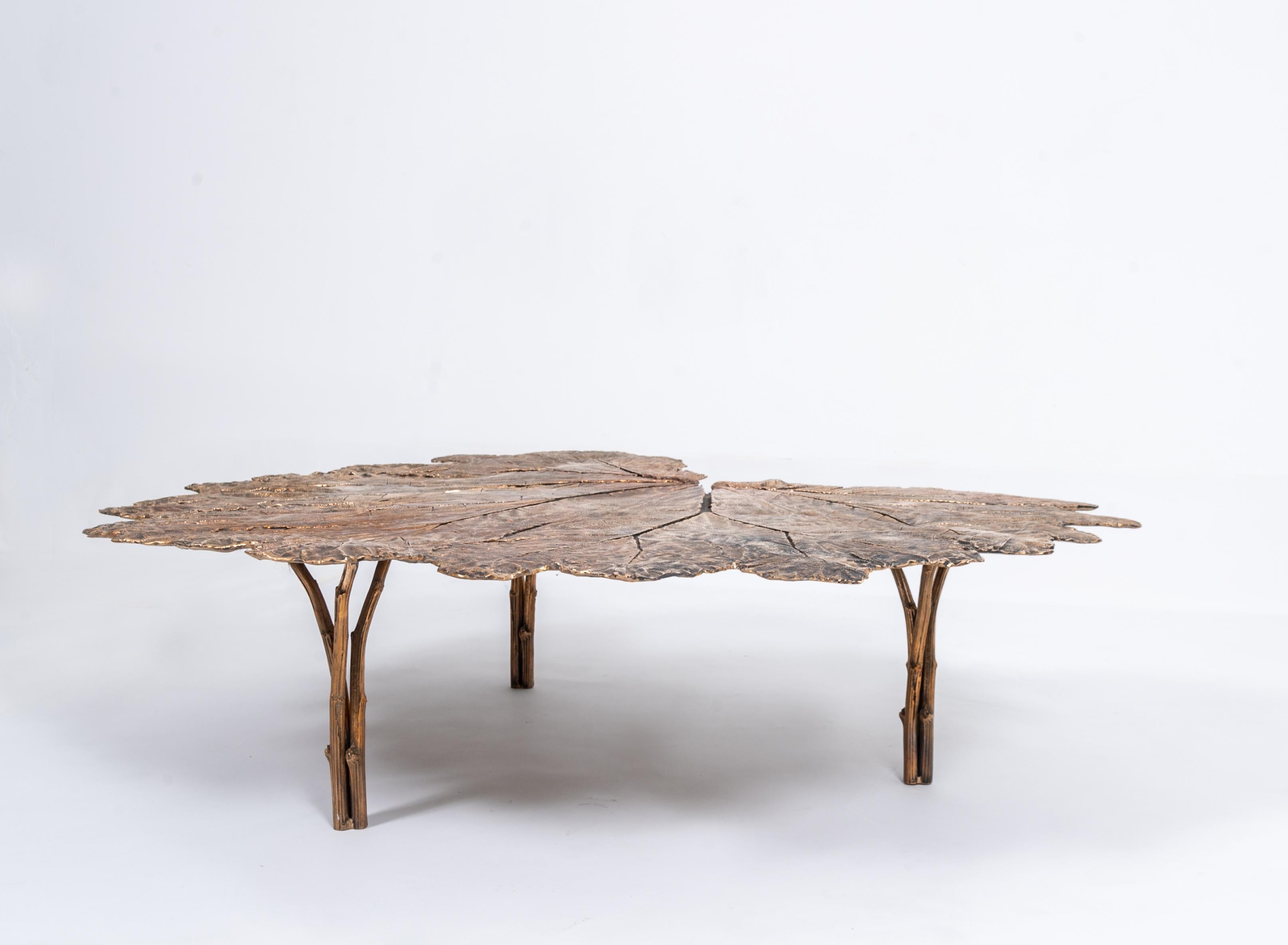 Contemporary Bronze Gunnera Coffee Table by Clotilde Ancarani  In New Condition For Sale In London, GB