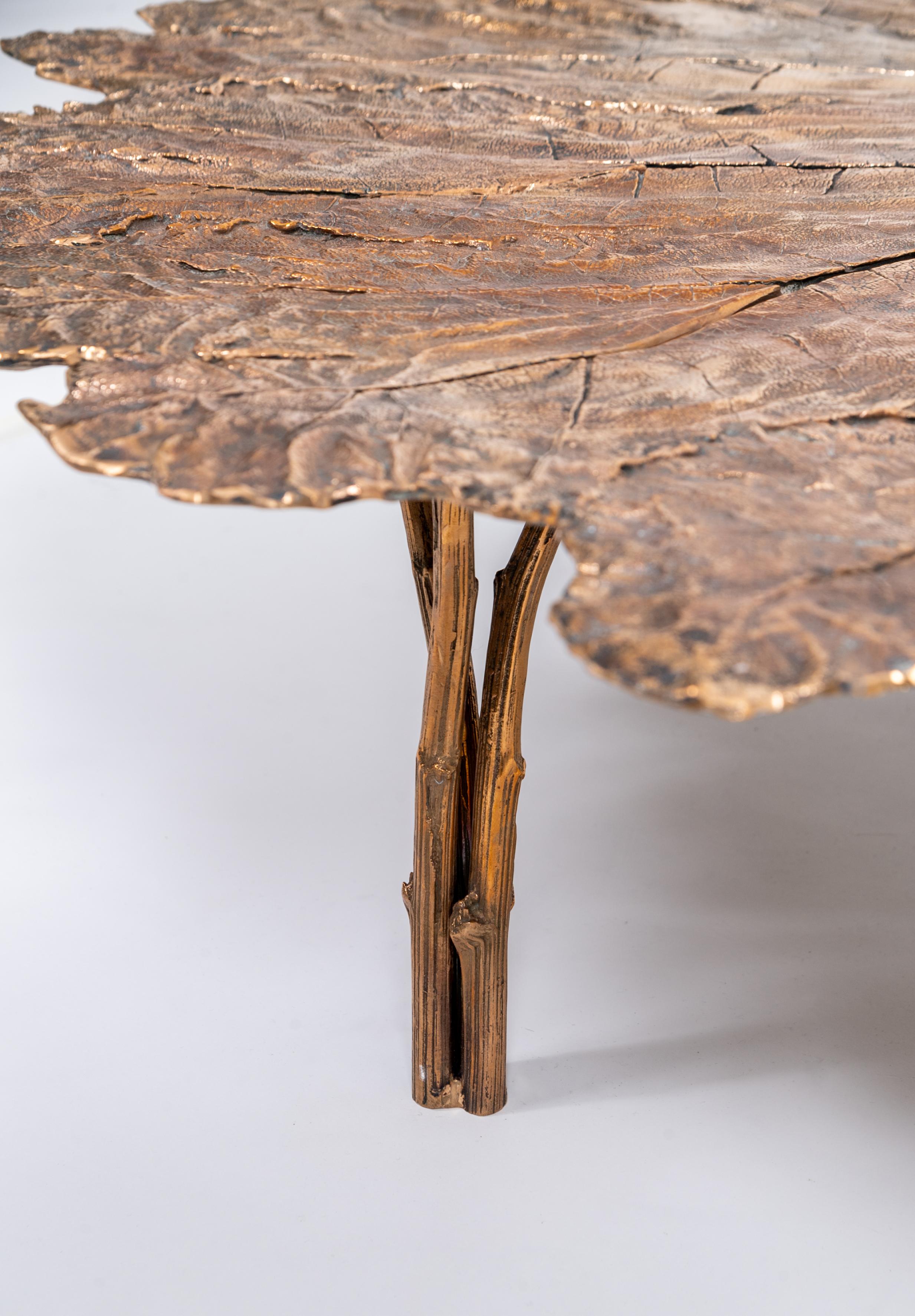 Contemporary Bronze Gunnera Coffee Table by Clotilde Ancarani  For Sale 2