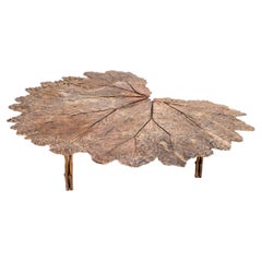 Table basse contemporaine en bronze Gunnera par Clotilde Ancarani 