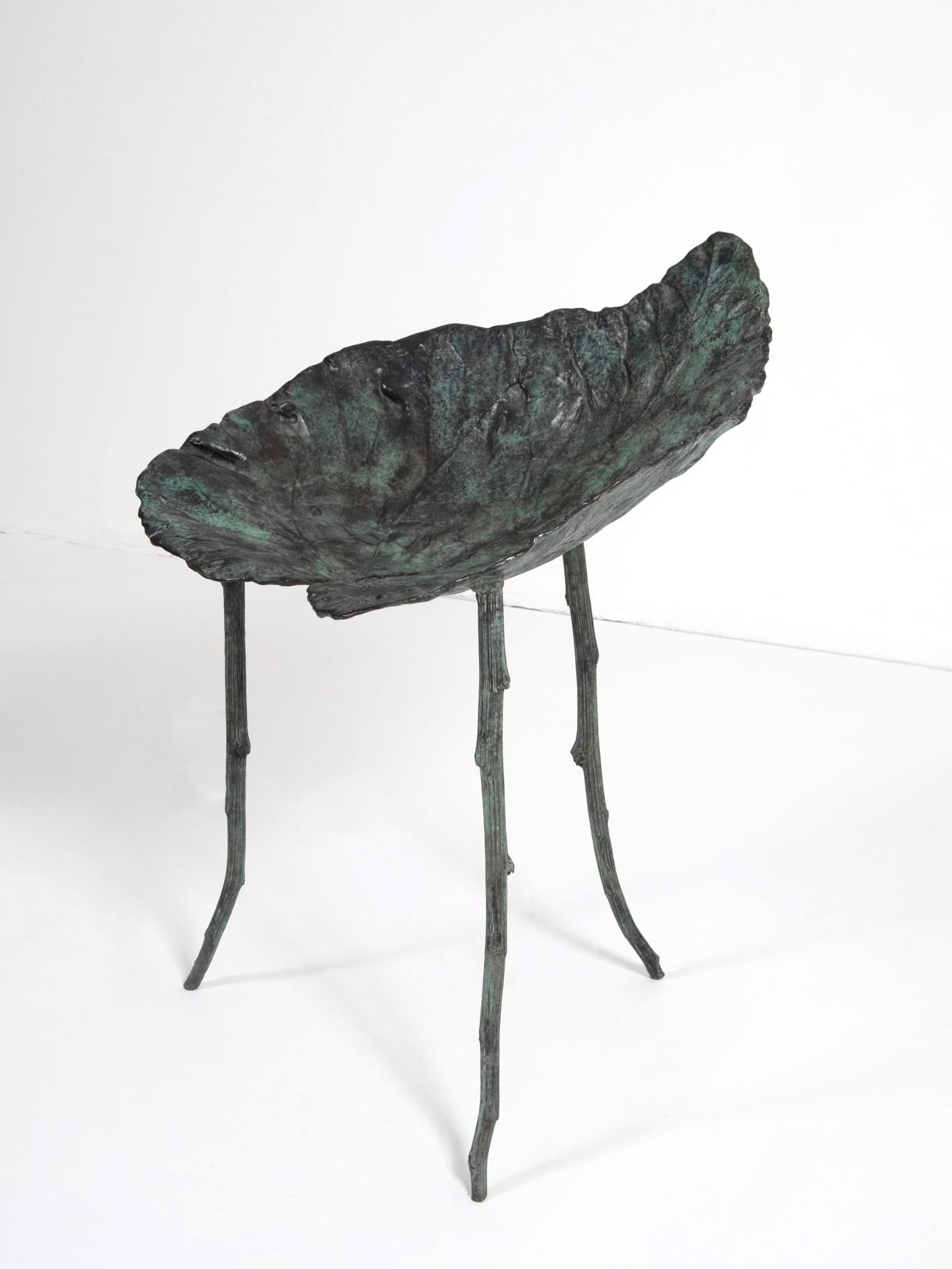 Belgian Contemporary Bronze Leaf Chair by Clotilde Ancarani For Sale