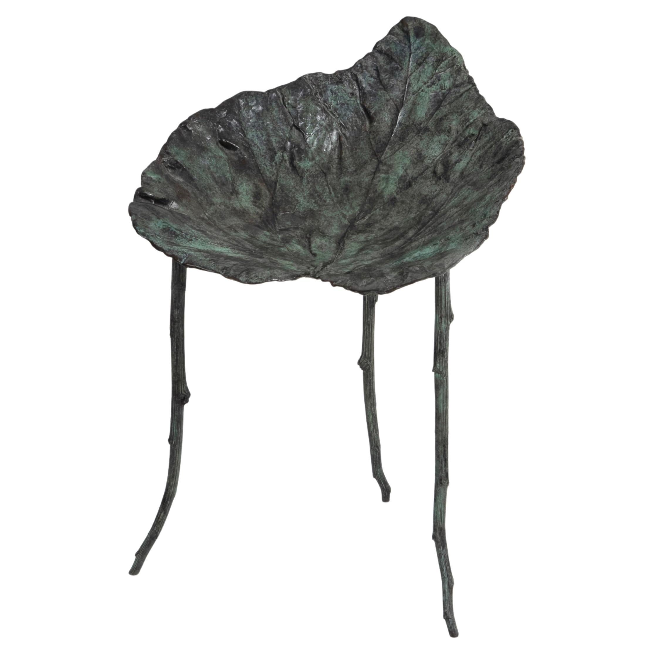 Chaise contemporaine en forme de feuille en bronze de Clotilde Ancarani en vente