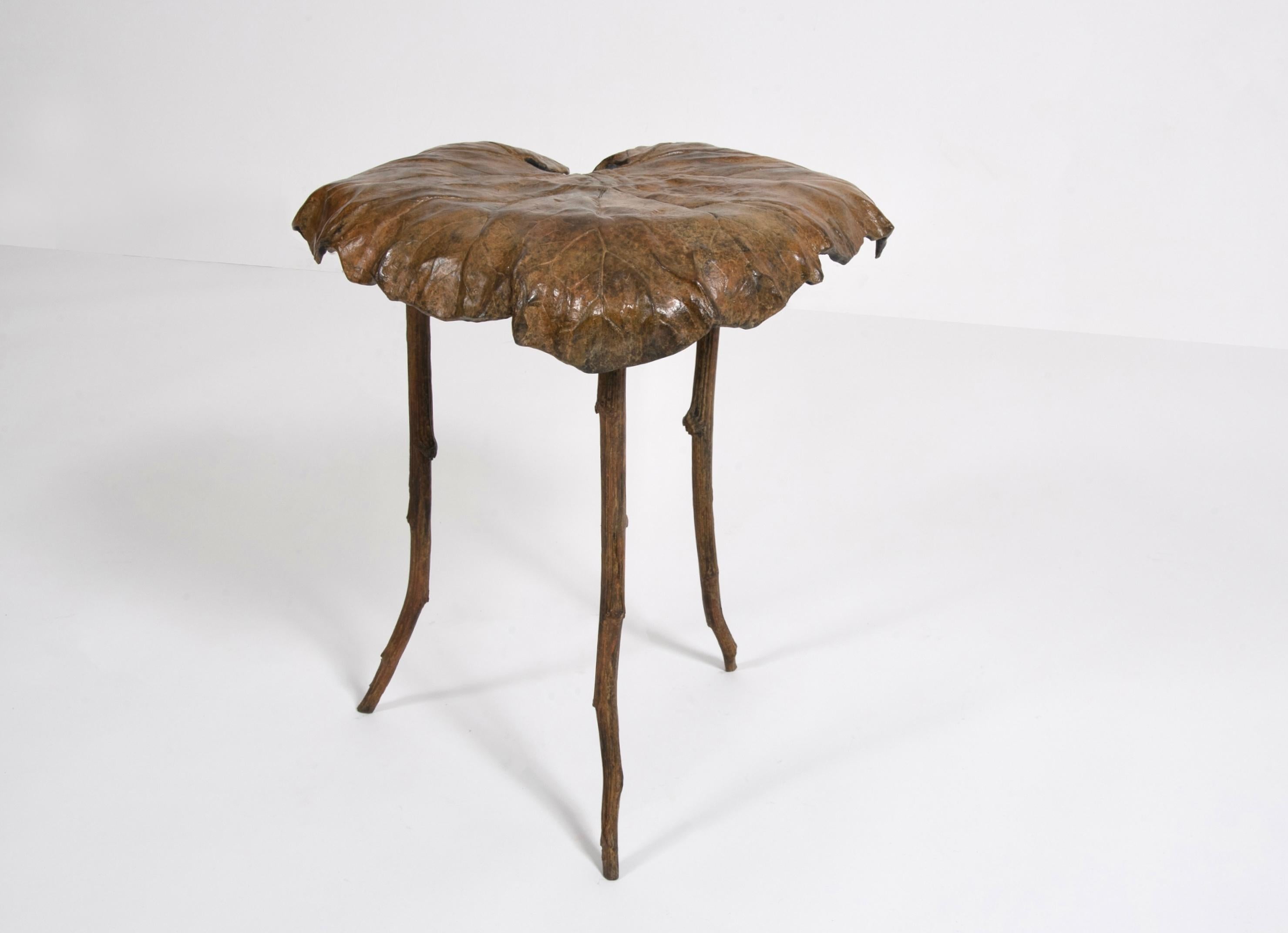 Contemporary Bronze Leaf Stool by Clotilde Ancarani 3