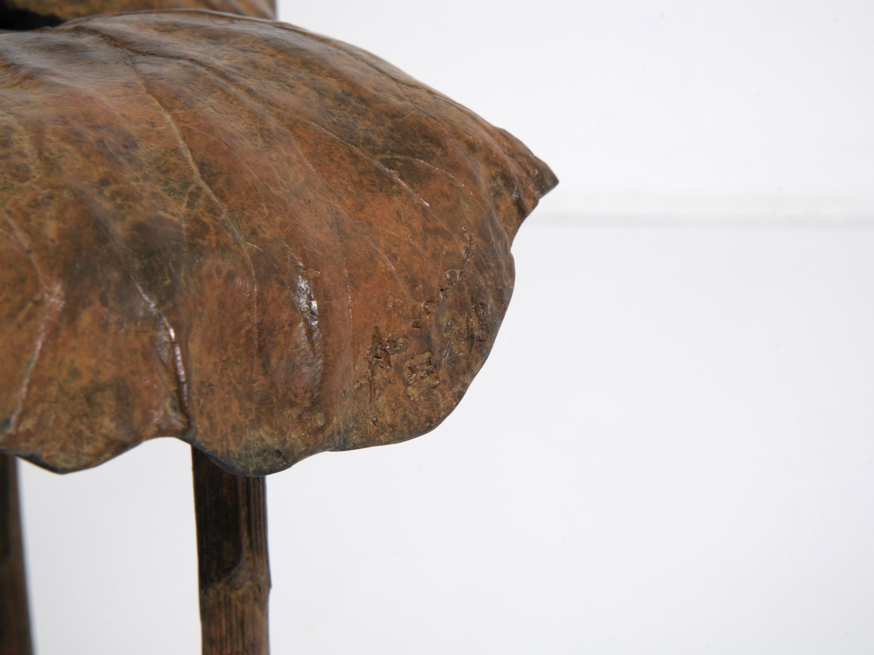 Contemporary Bronze Leaf Stool by Clotilde Ancarani 7